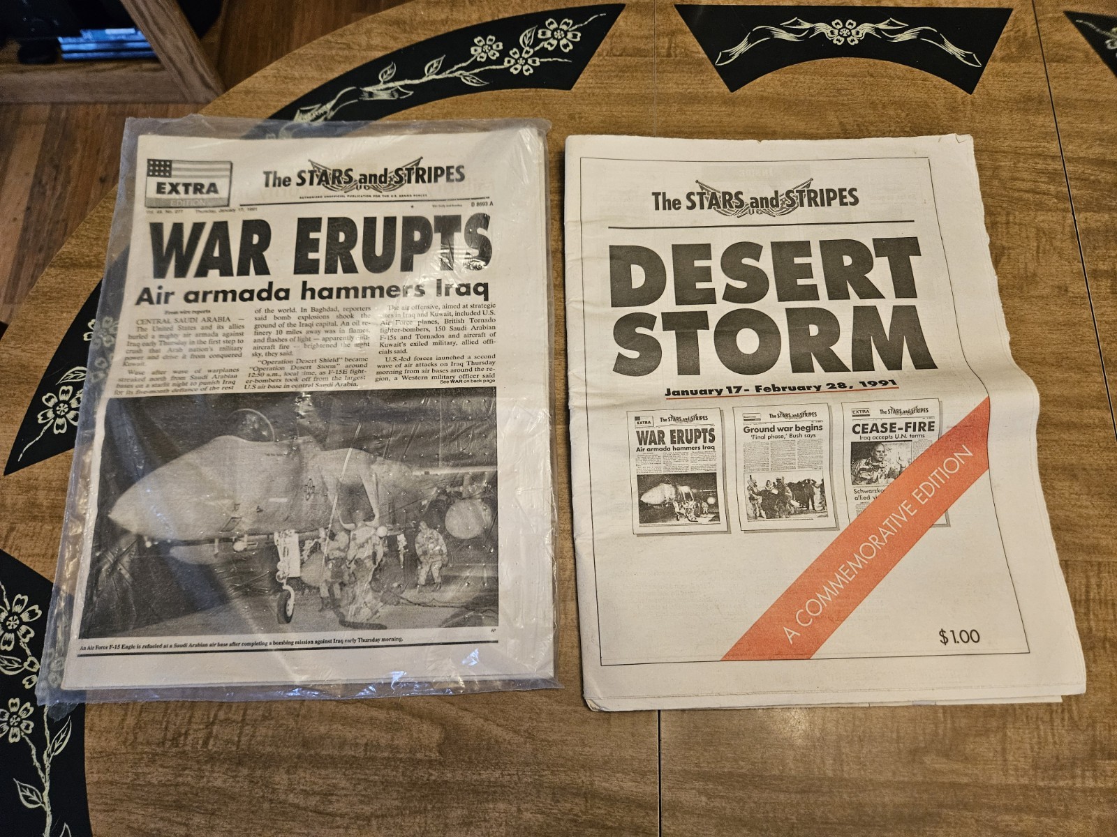 Lot Of Stars And Stripes Newspapers Desert Storm Iraq 1991
