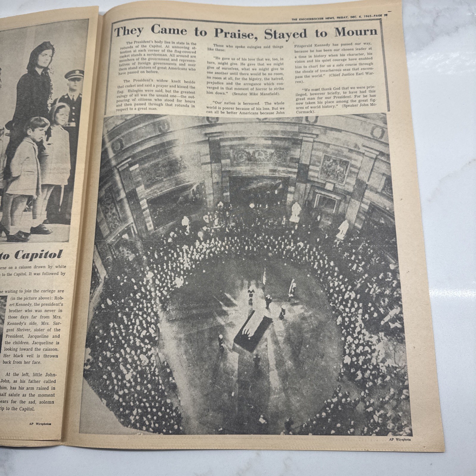 1963 Dec 6 KNICKERBOCKER NEWS Newspaper Special Supplement JFK Death LOT OF 12