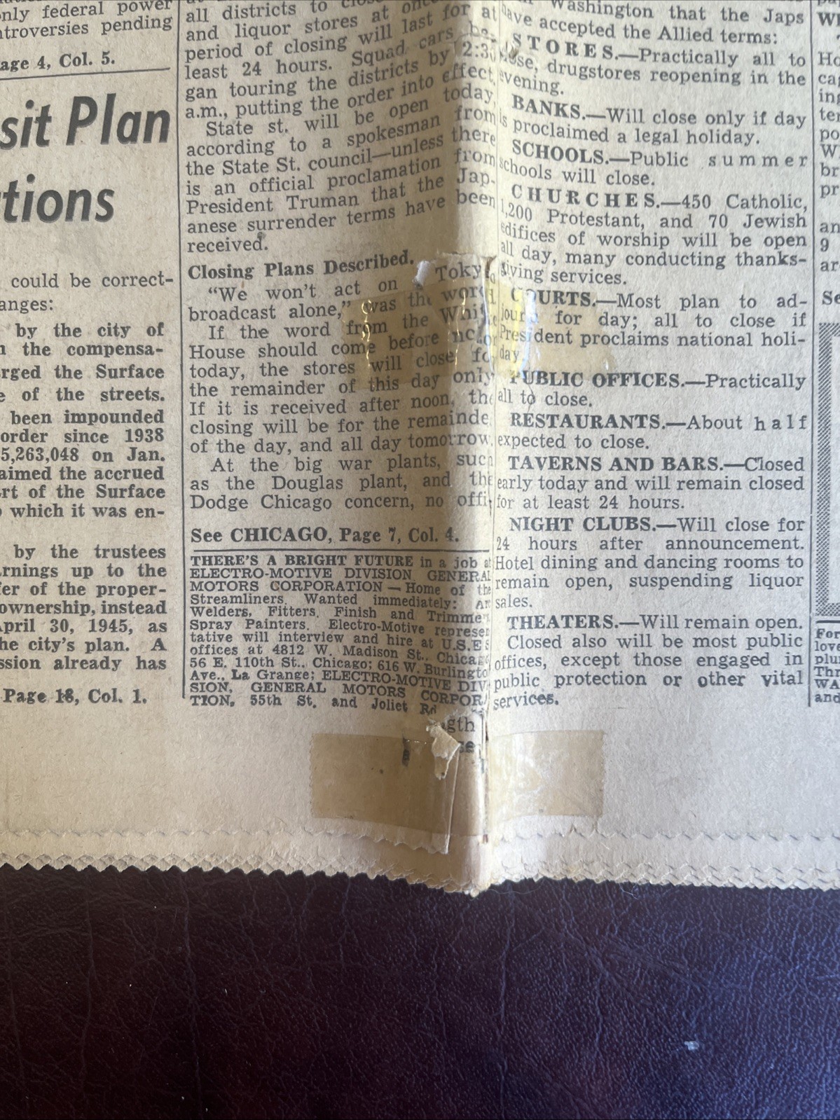 August 14 1945 Chicago Sun Extra Peace Victory End Of World War II