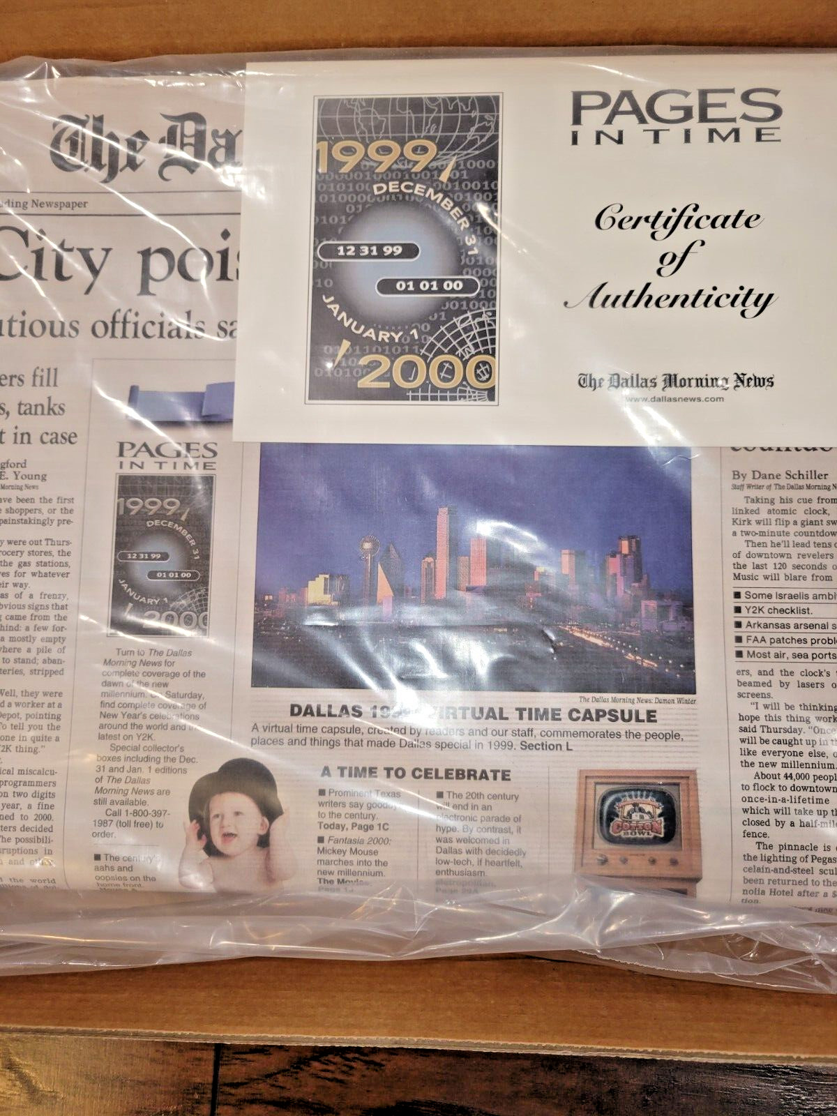 Y2K Millennium Commemorative Edition Dallas Morning New Dec 31, 1999 Jan 1, 2000