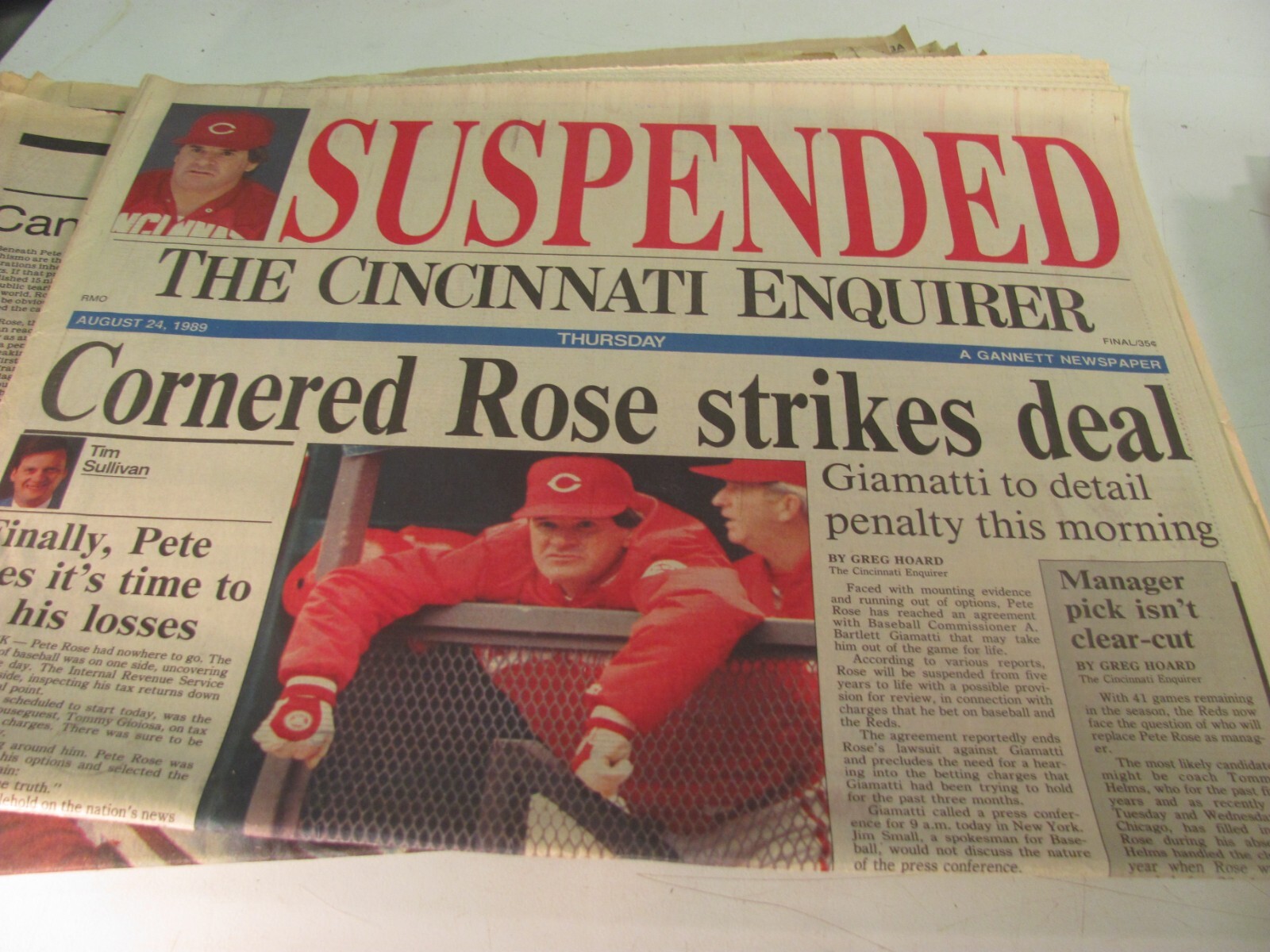 Pete Rose Newspaper Lot 1980s-1990s – Cincinnati Reds, Cincinnati Enquirer