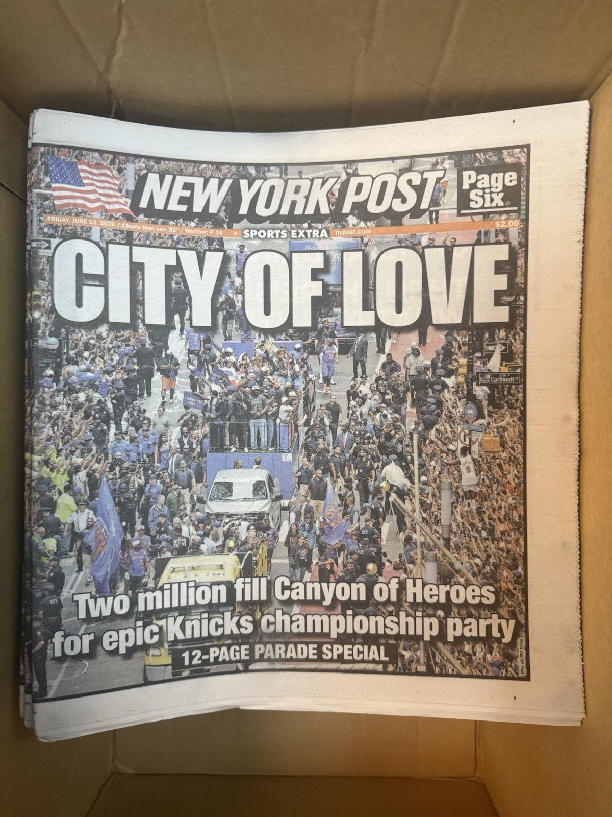 CITY OF LOVE NEW YORK KNICKS 12 PAGE PARADE SPECIAL 6/19/26 New York Post
