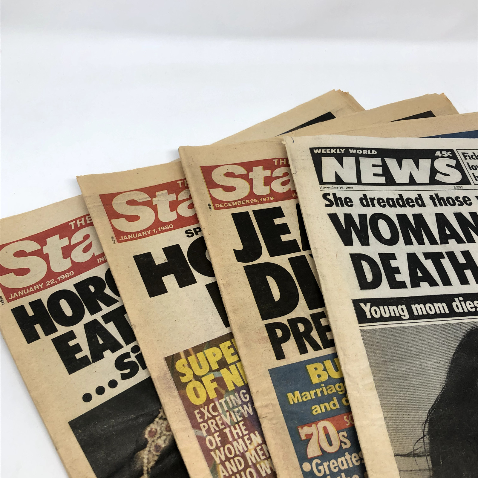 Lot of 4 Star Newspapers 1979-82 Princess Grace, Prince Andrew Weekly World News