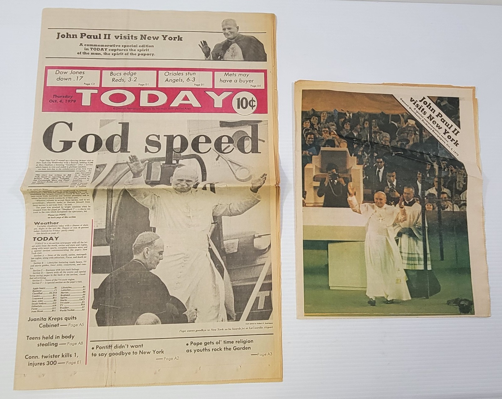 *L32) Today Newspaper October 4, 1979 Pope John Paul II Visits New York