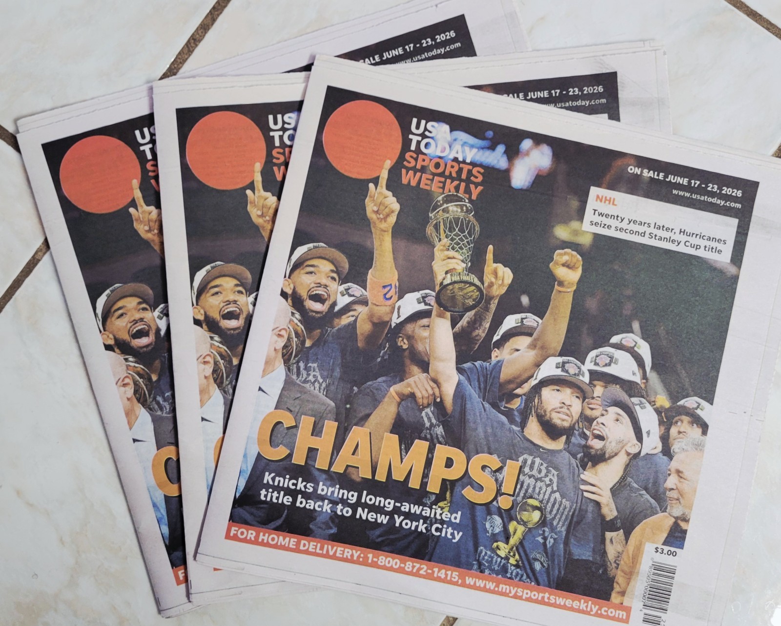 USA Today Sports Weekly Times Newspaper June 17 2026 NY KNICKS NBA CHAMP BRUNSON