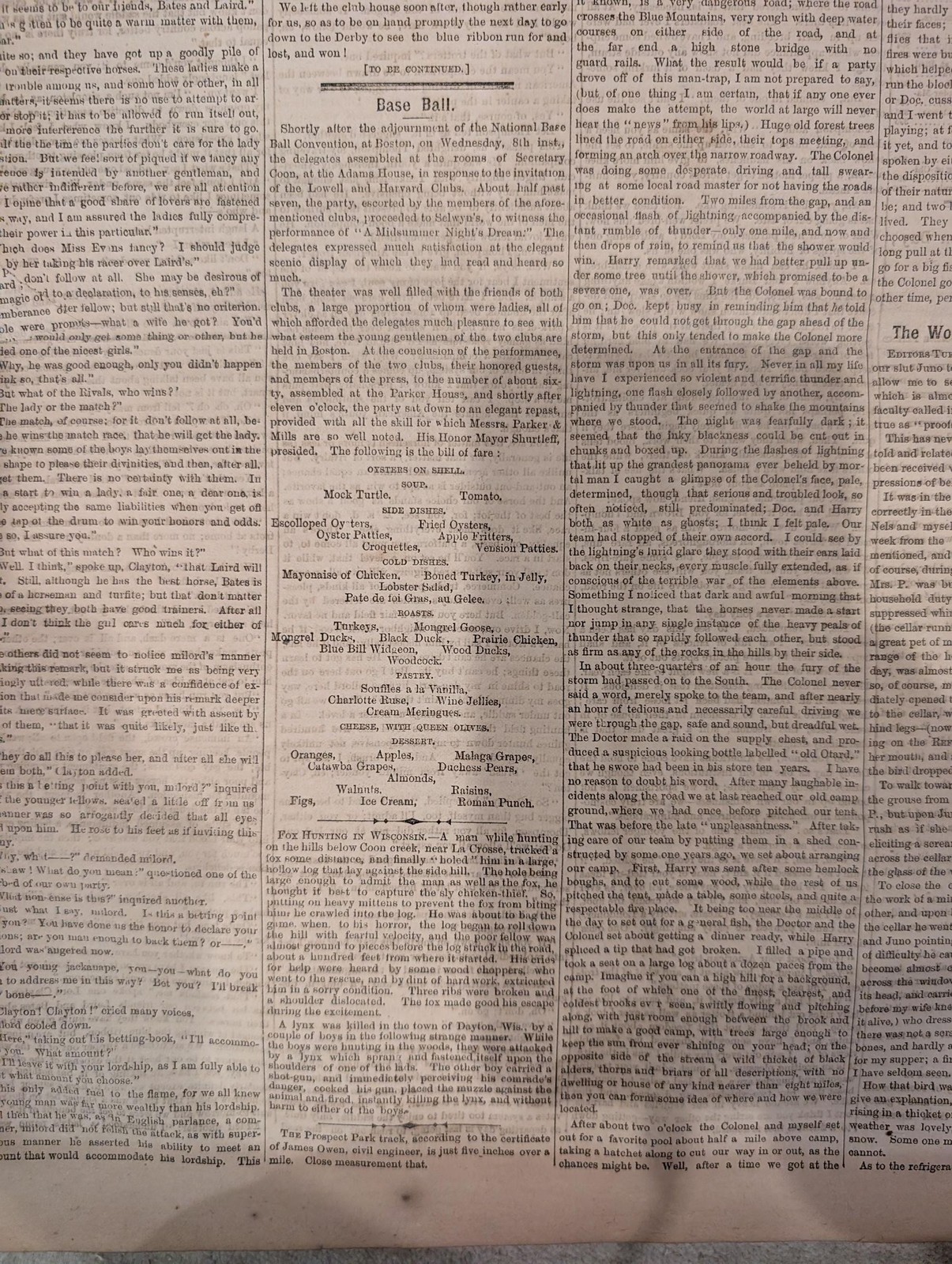 1869 Turf Field and Farm — Baseball Convention, Derby, Chess, Horse Race, Dec 17