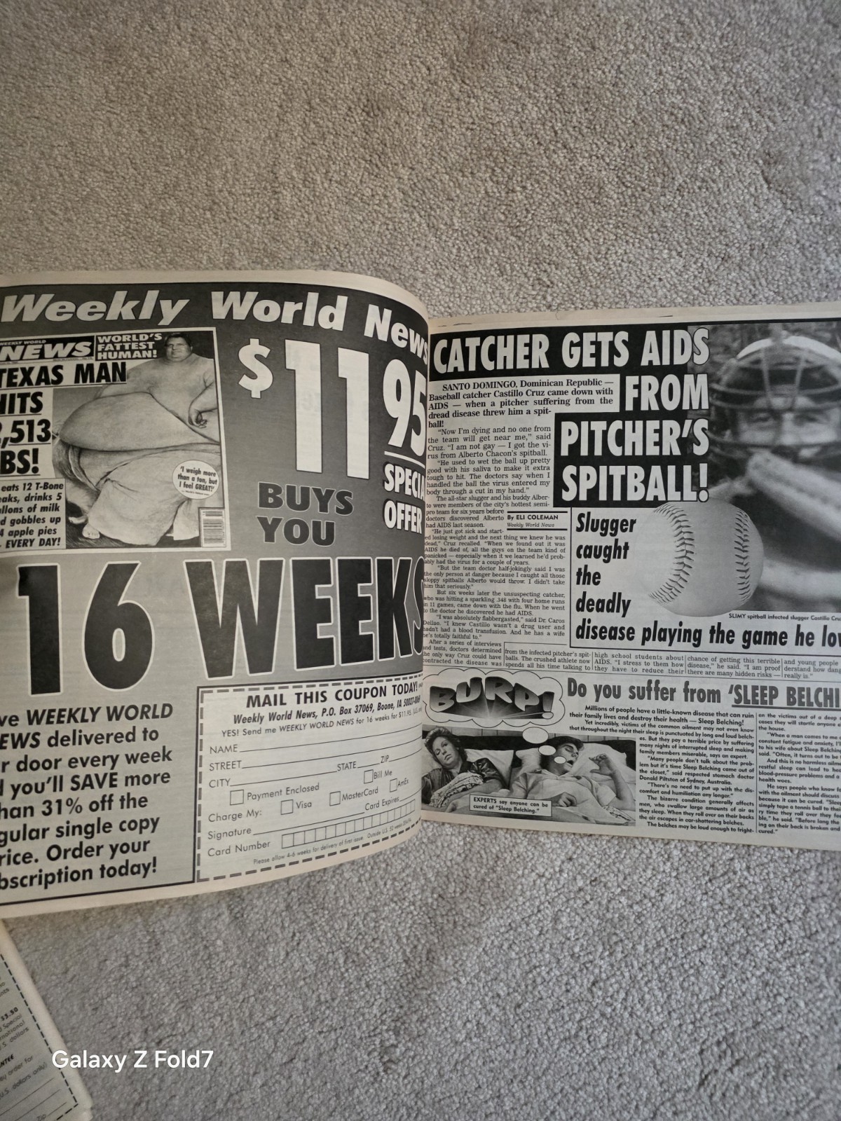 VINTAGE WEEKLY WORLD NEWS FAKE NEWSPAPER TABLOID EVERGLADES PLANE CRASH 1996