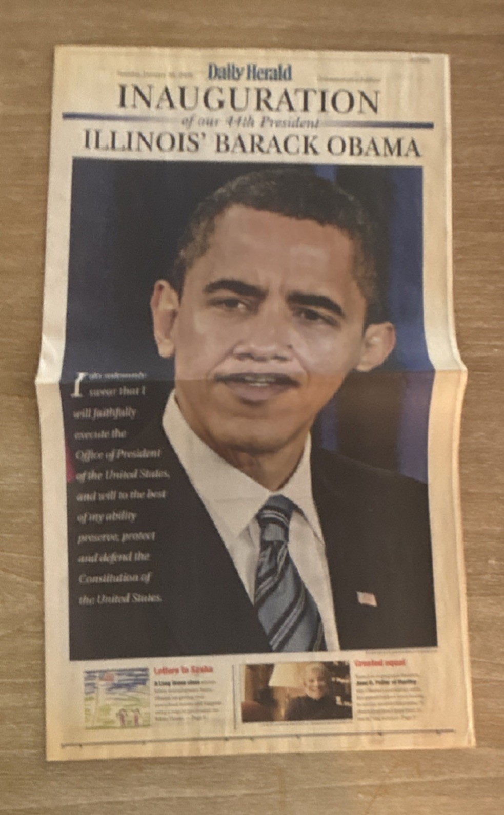 Daily Herald Commemorative Edition Barack Obama Inauguration 44th President