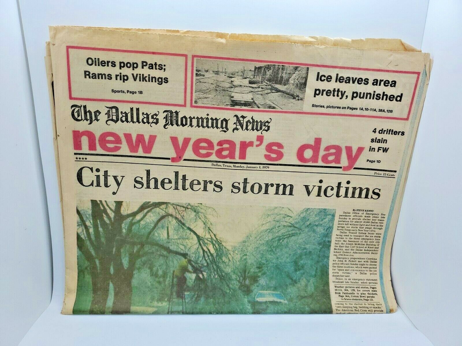 The Dallas Morning Newspaper. Only Main Sec A Vintage 1979. Monday, January 1st.