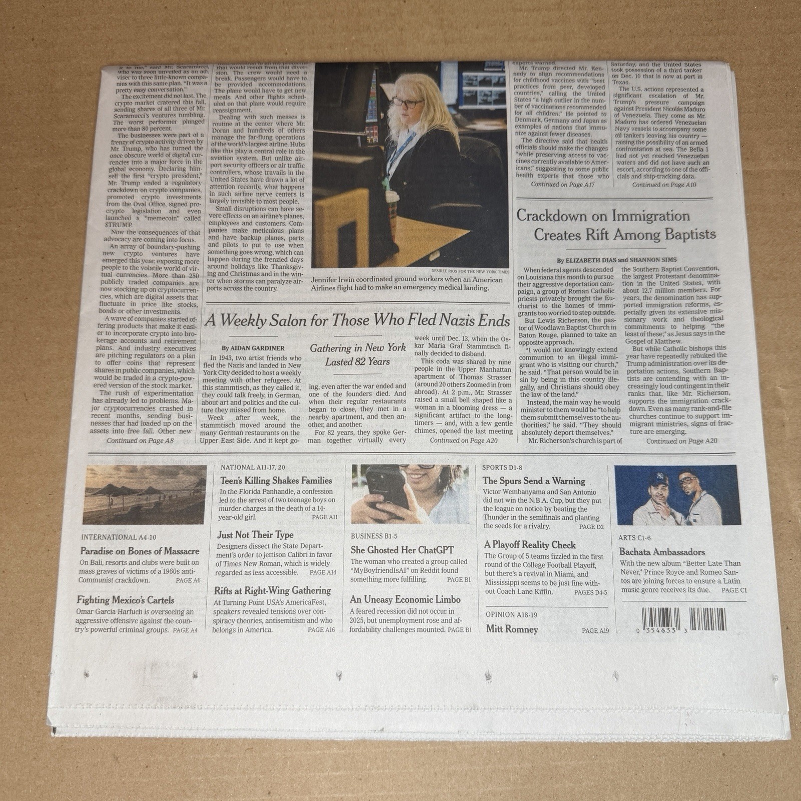 The New York Times Newspaper December 22 2025 Complete Print Paper UNREAD NYT