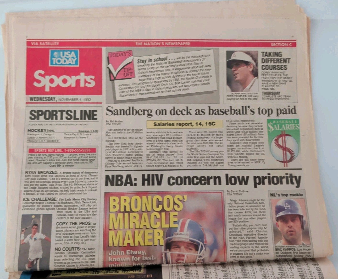 Bill Clinton Elected President USA Today Newspaper November 4, 1992 Full Edition