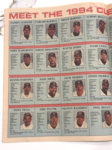 VTG 4/3/94 Cleveland Indians New Ballpark Jacobs Field Season Opener newspaper