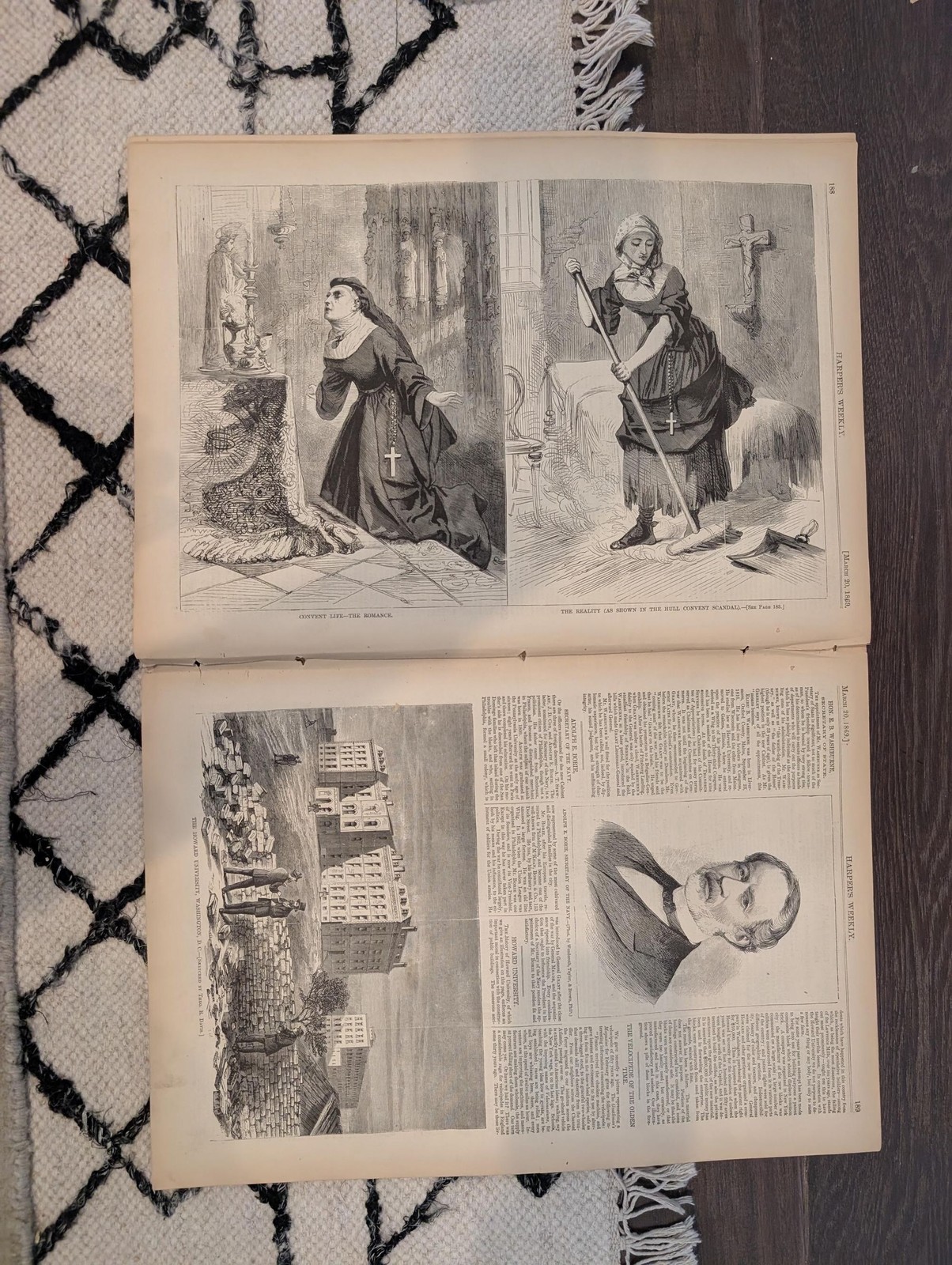 March 20 1869 Harpers Weekly, Inauguration of President Grant, Howard University