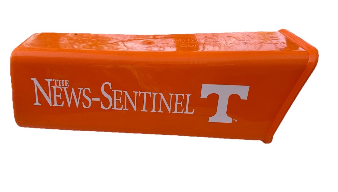 The News Sentinel Tennessee Vols Plastic Tube Delivery Box- Knoxville Tennessee