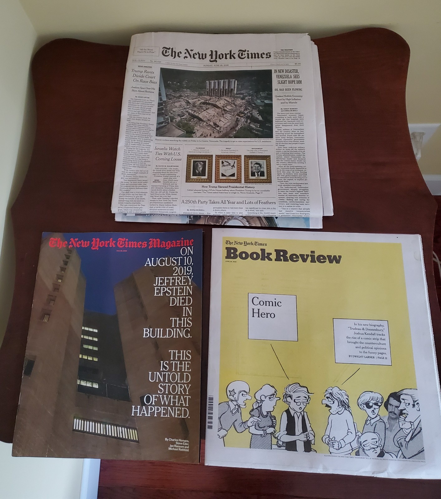 The New York Times Sunday June 28 2026 America 250, Epstein Death