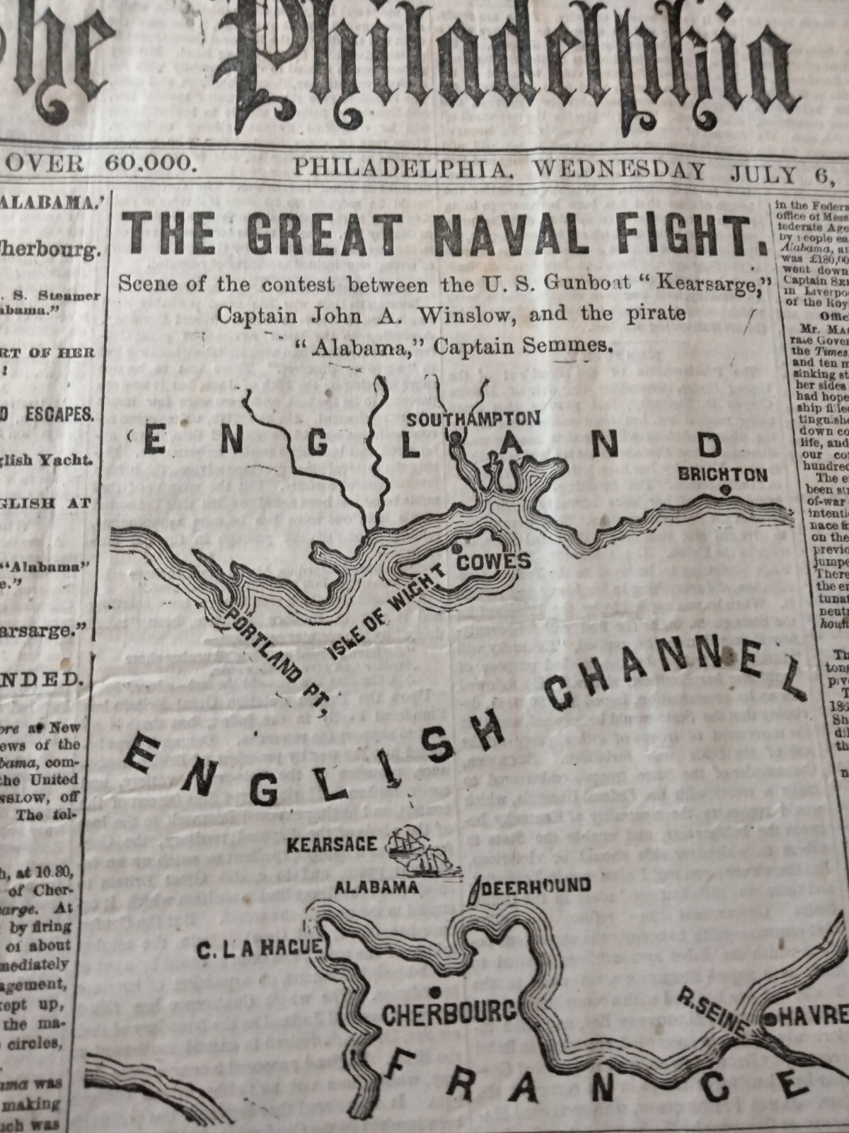 Civil War Newspaper-DESTRUCTION OF THE ALABAMA, EARLYS INVASION OF MARYLAND
