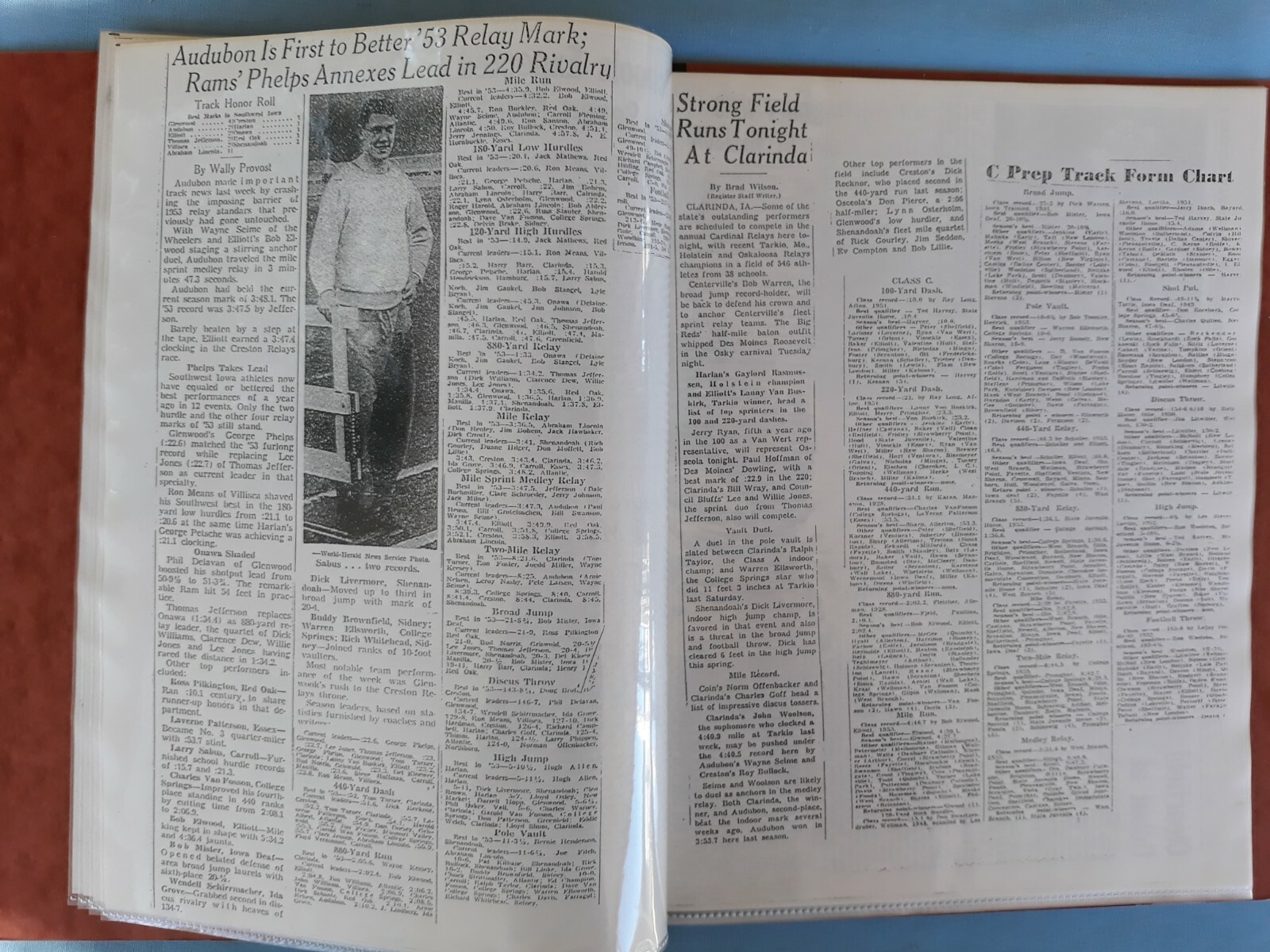 Southwest Iowa 1955 Copied Newspaper Clippings High School Sports 28 Pages