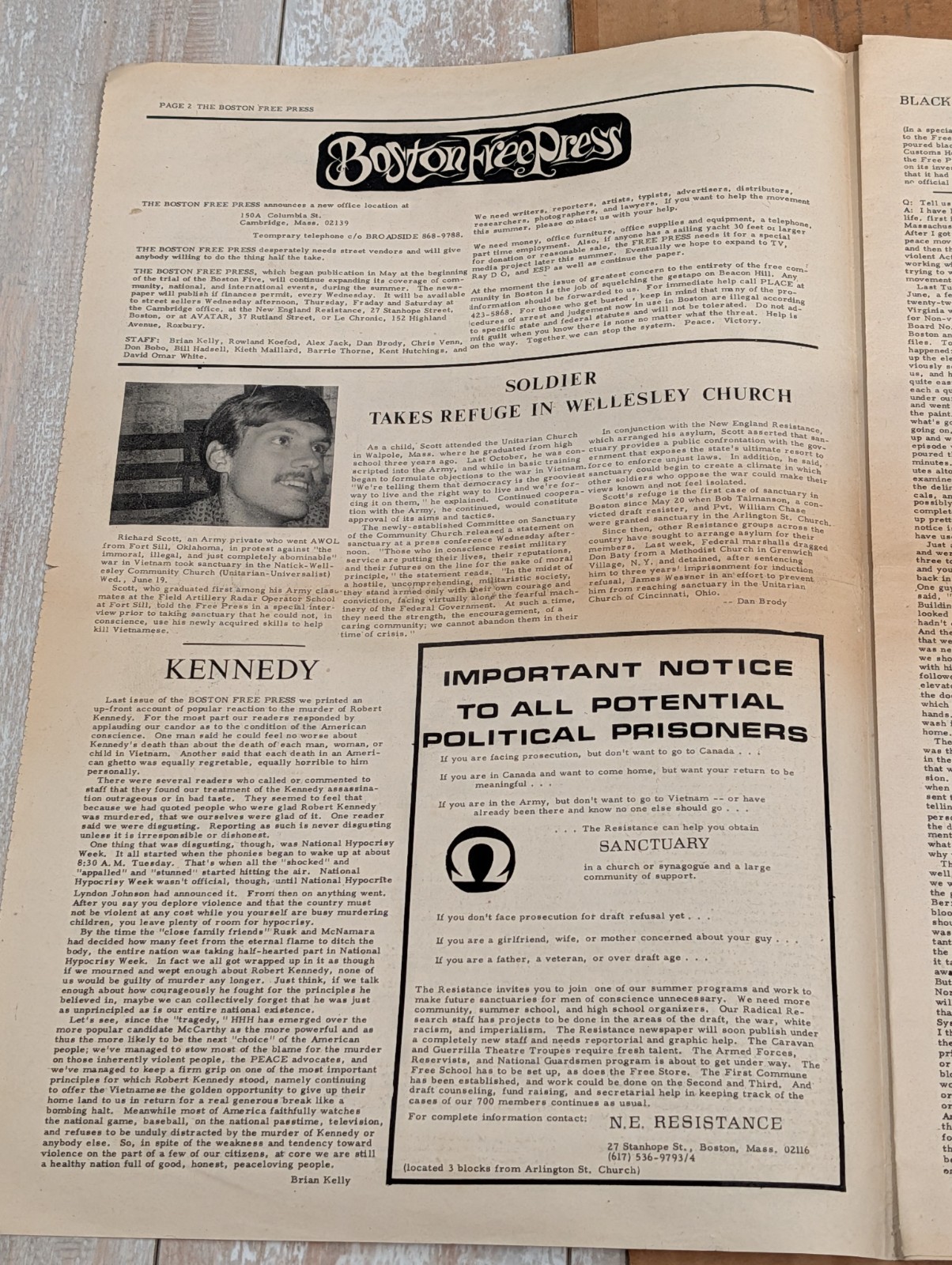 Boston Free Press No. 5 1968 Underground Newspaper Spock Trial Marcuse Antonioni
