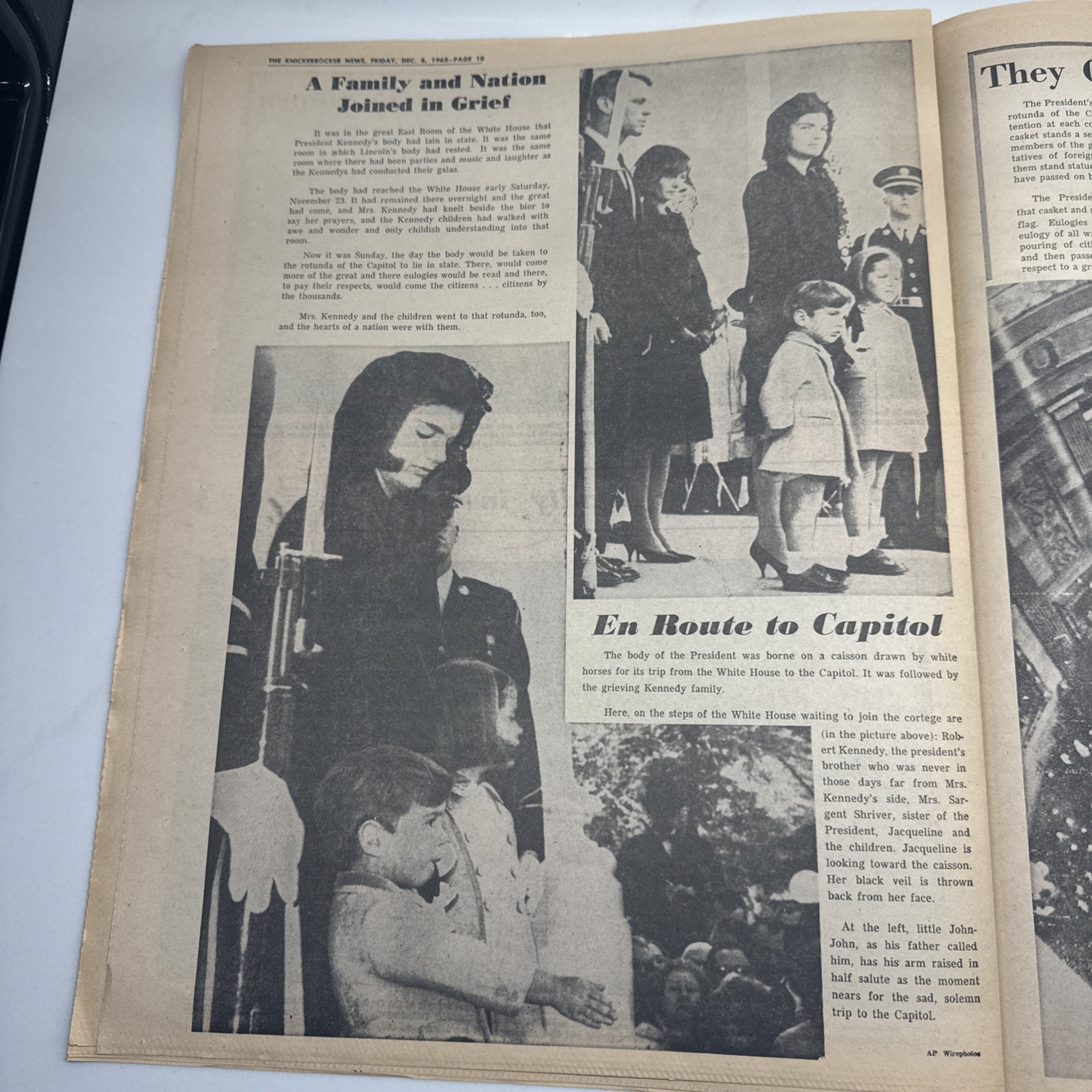 1963 Dec 6 KNICKERBOCKER NEWS Newspaper Special Supplement JFK Death LOT OF 12