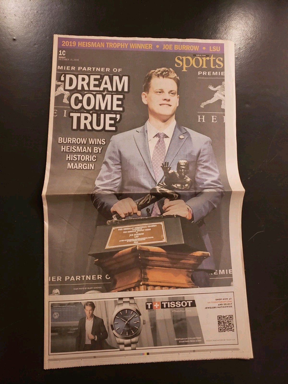 Joe Burrow Wins Heisman Trophy LSU Tigers New Orleans Advocate Newspaper 2019