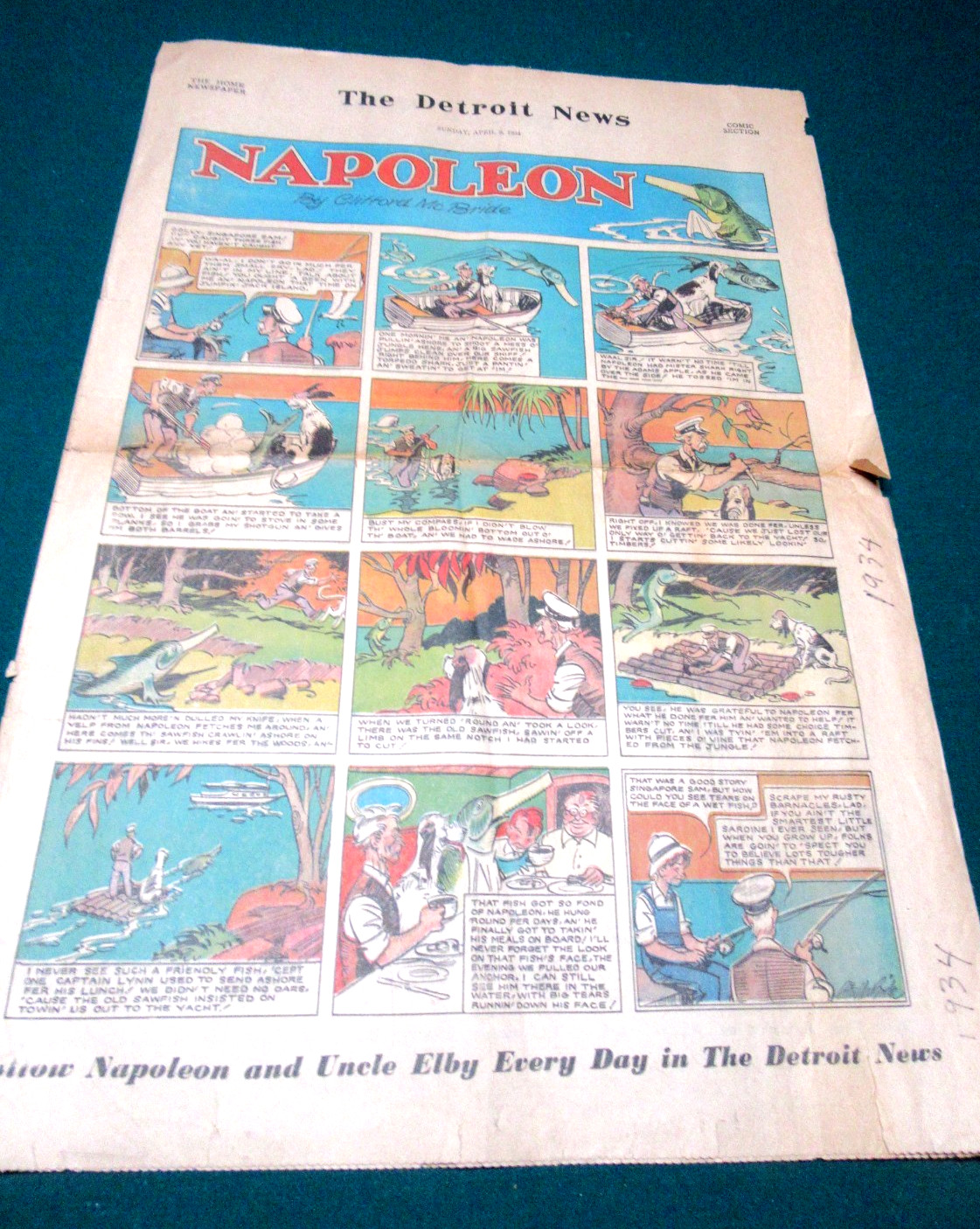 The Weekly Detroit Newspaper Comic inserts Sunday April 8 1934