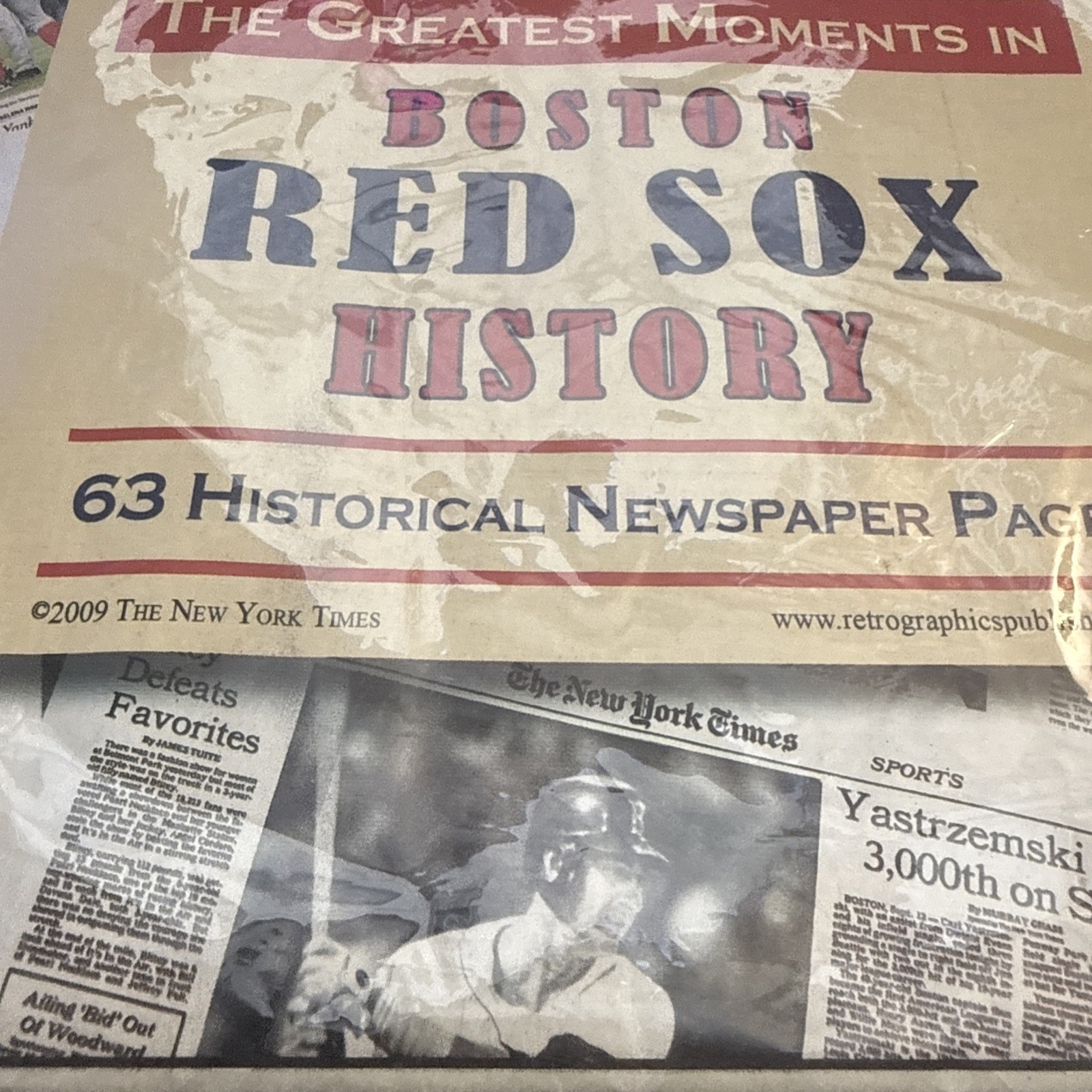 BOSTON RED SOX HISTORY MLB GREATEST MOMENTS NEW YORK TIMES PAPER 2009 NEW