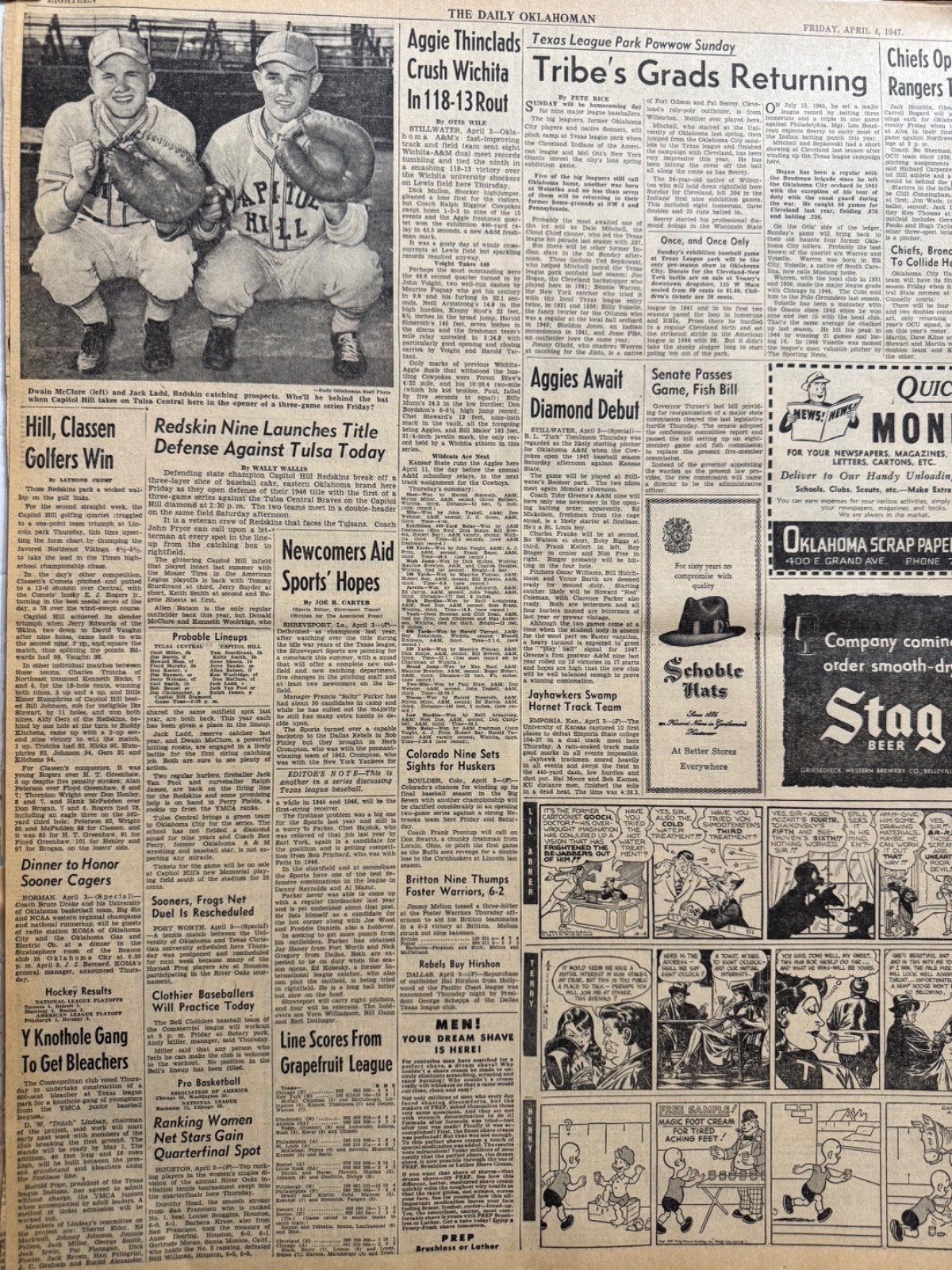 1947 CAPITOL HILL HIGHSCHOOL OKLA. CITY NEWSPAPER PHOTO FREE SHIPPING