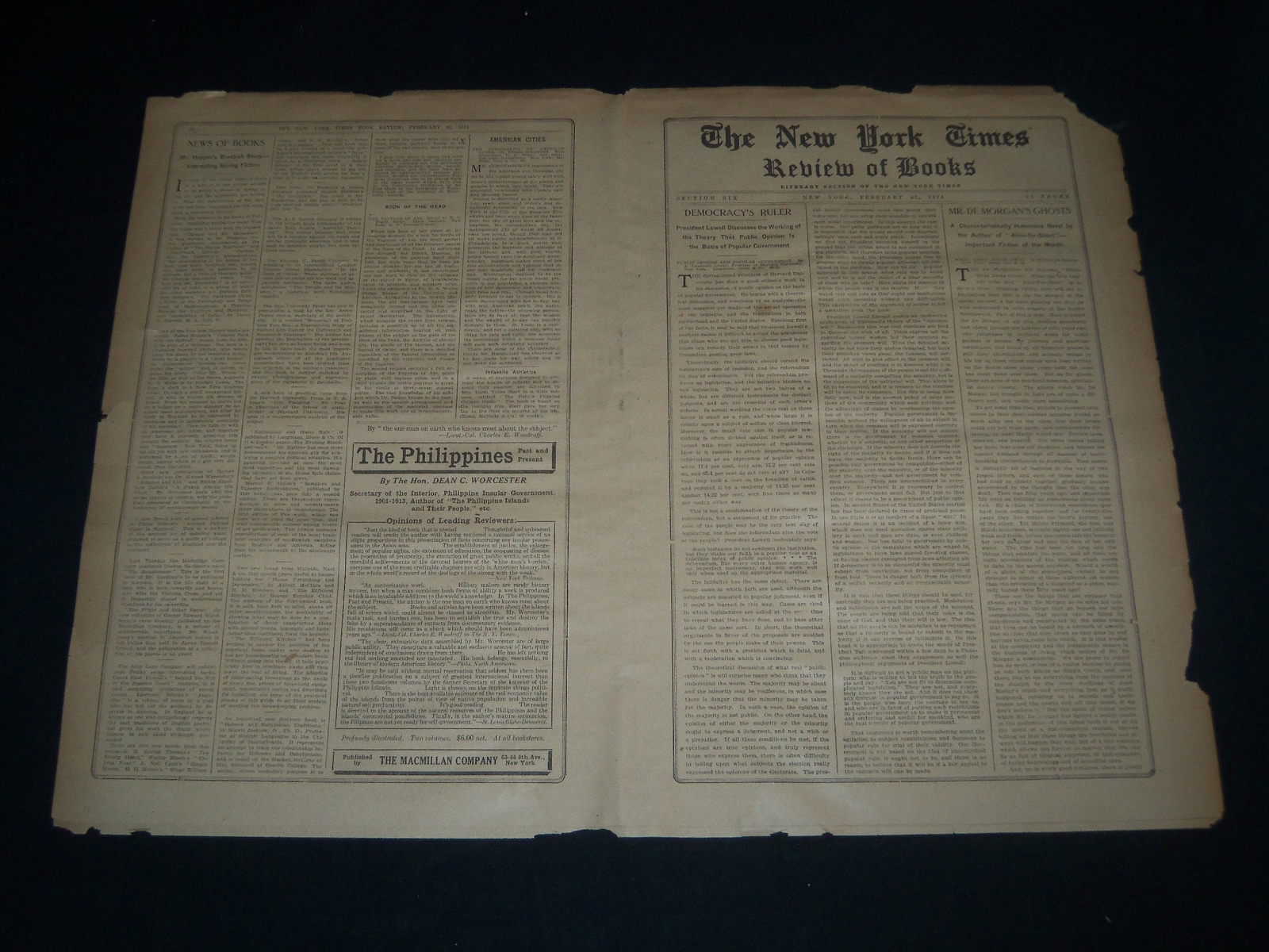 1914 FEBRUARY 22 NEW YORK TIMES BOOK REVIEW SECTION -A. LAWRENCE LOWELL- NT 7617