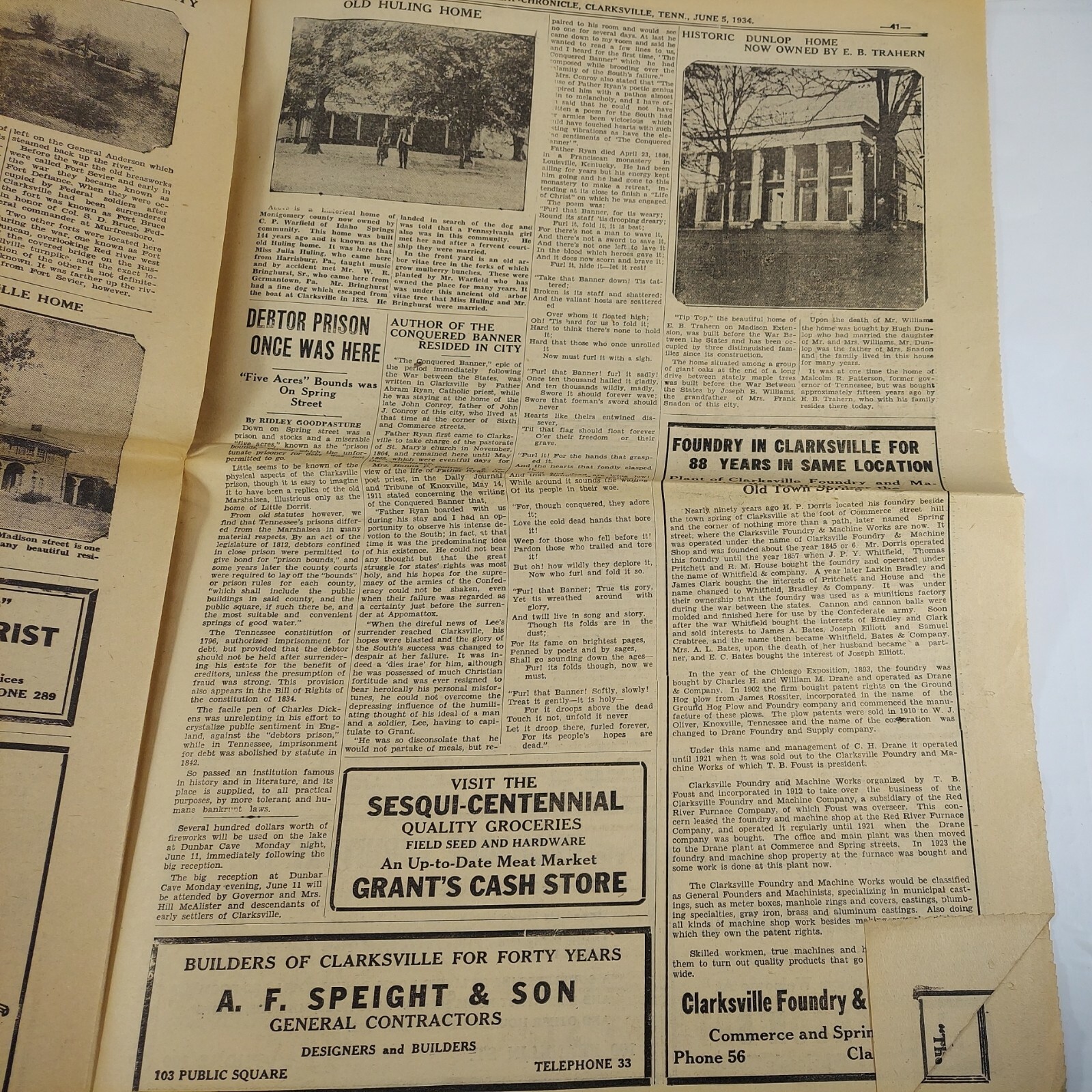 Calrksville Leaf-Chronicle Sesqui-centennial Edition June 5 1934 TN Section 3