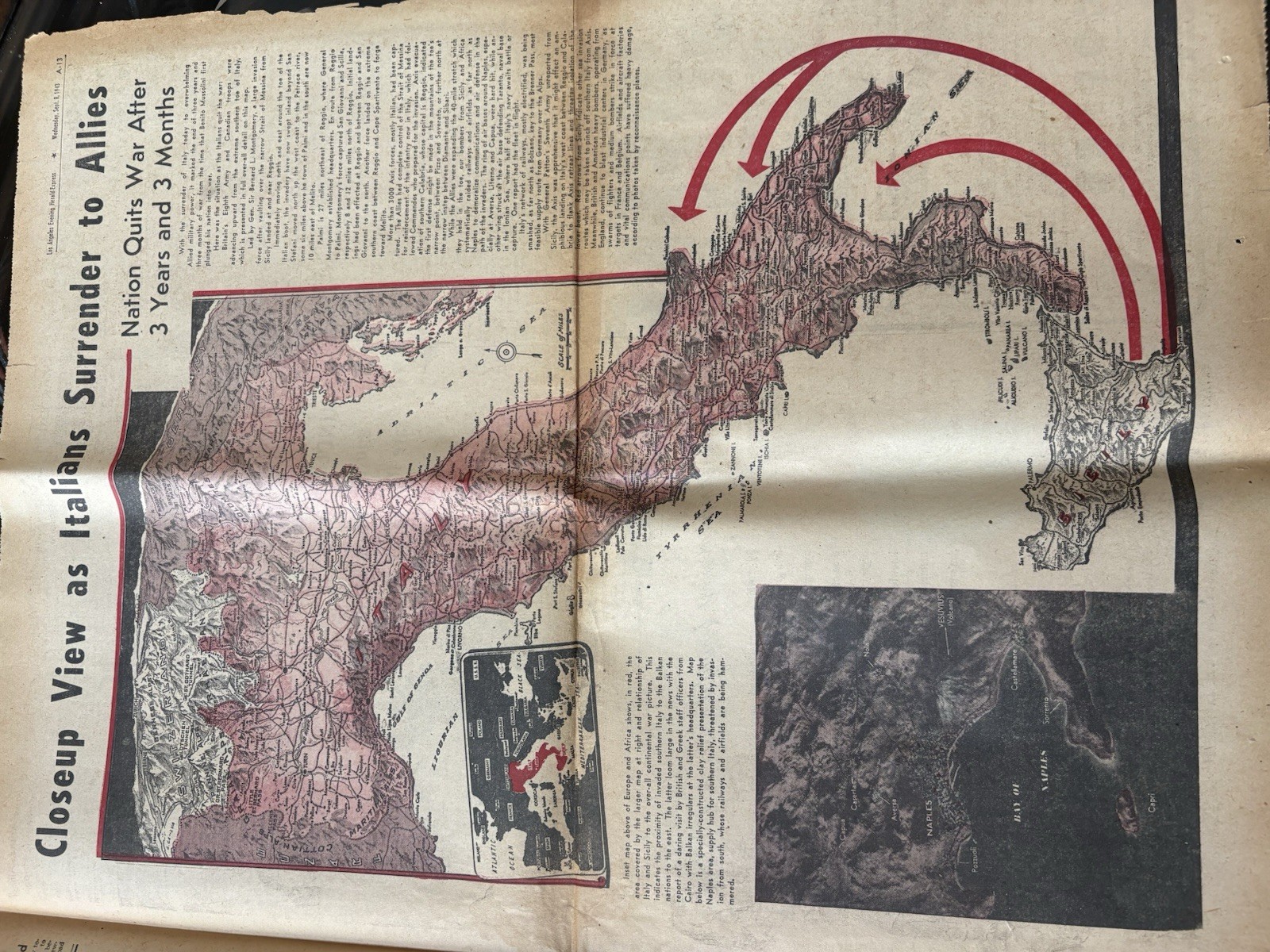 Vintage 1943 WAR EXTRA Newspaper