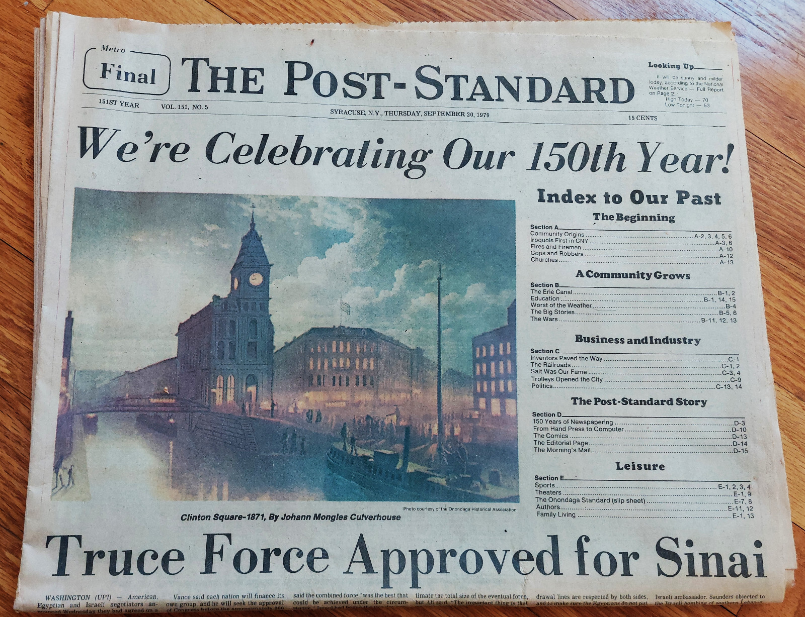 Vtg Syracuse NY Post-Standard 150th Year newspaper, Sep 20, 1979 issue, complete