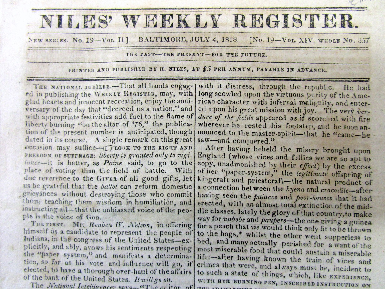 1818 newspaper The 1st TN ANTI-SLAVERY SOCIETY The TENNESSEE MANUMITION SOCIETY