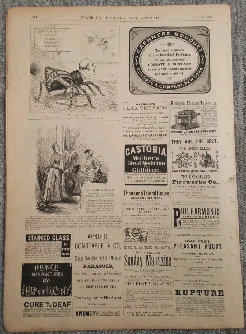 Frank Leslie’s Illustrated Newspaper June 26th 1886, The Regatta, Atlantic Yacht