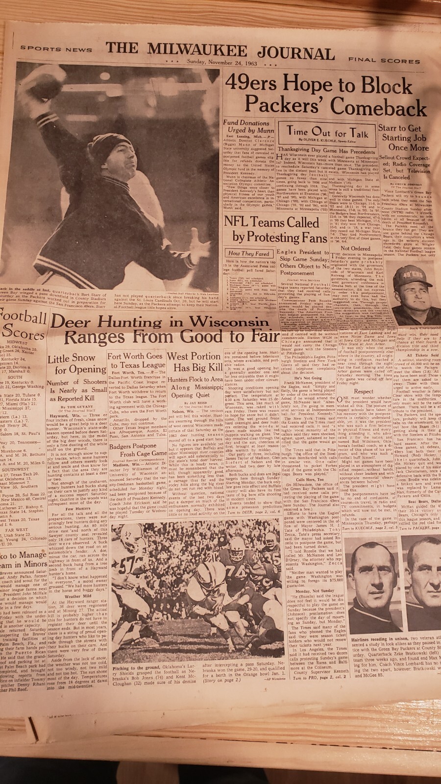 Milwaukee Journal November 24 1963 Kennedy Oswald Assisination VGC Complete!