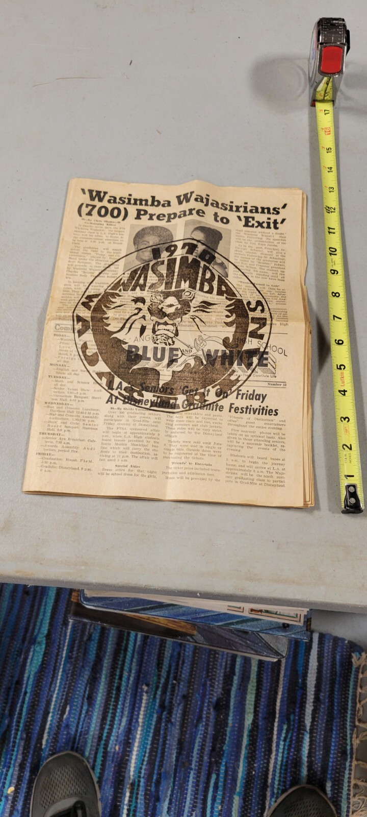 Vintage Rare 1970 LA High School Americana Wassimba Wajasiris Black Newspaper