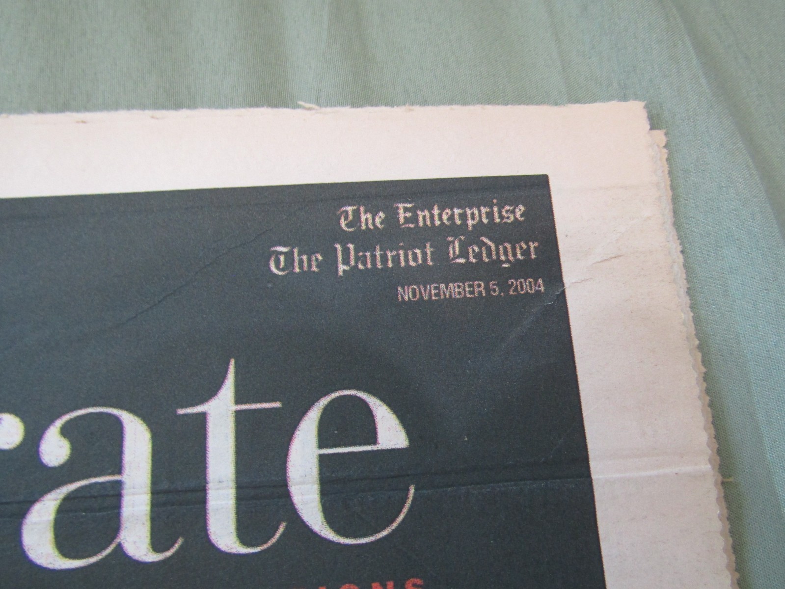 November 2004 Boston Red Sox World Series Champions Celebrate Victory Newspaper