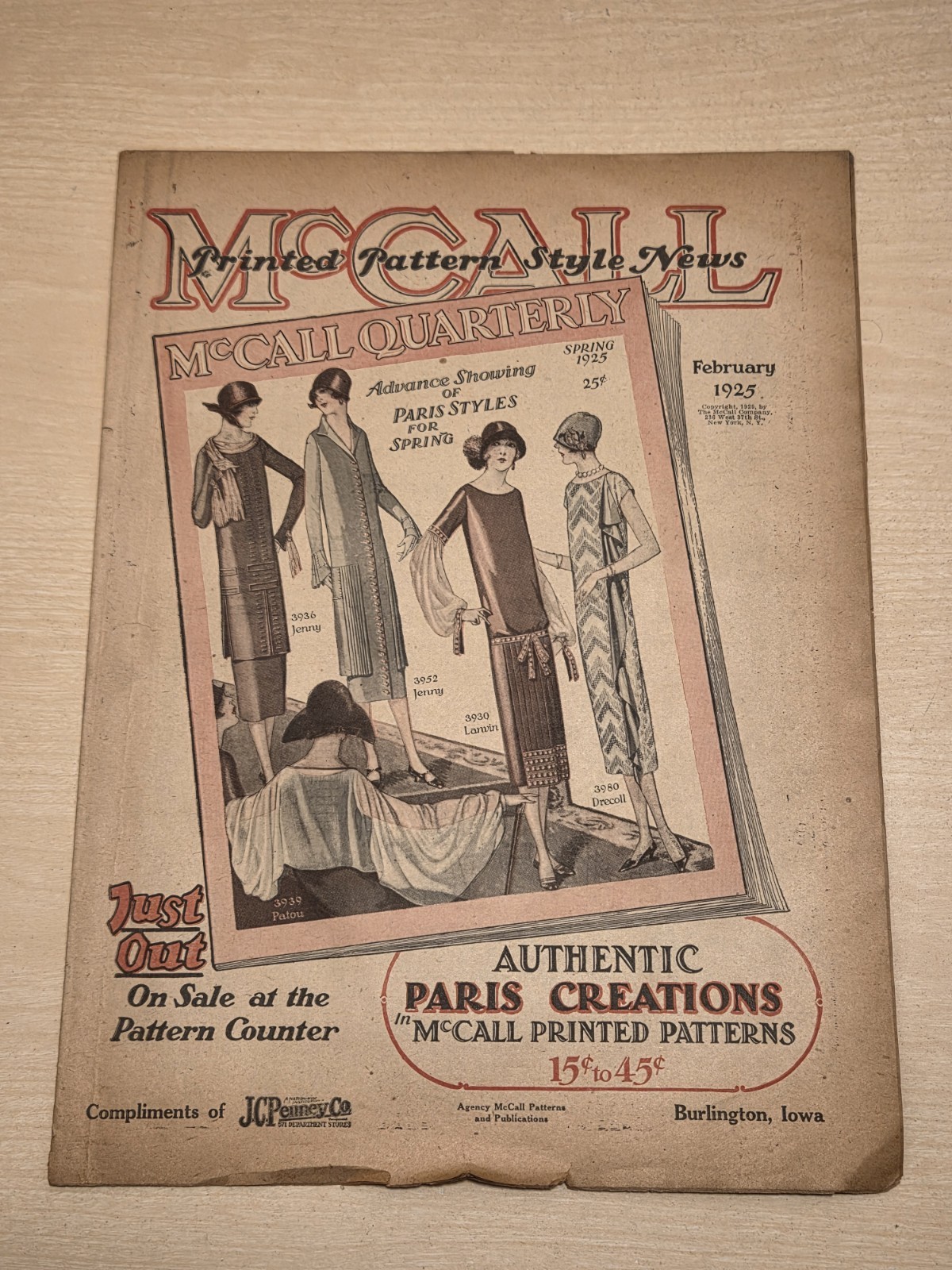 1925 FEB McCall Printed Pattern Style News – Fashion – Compliments JC Penney