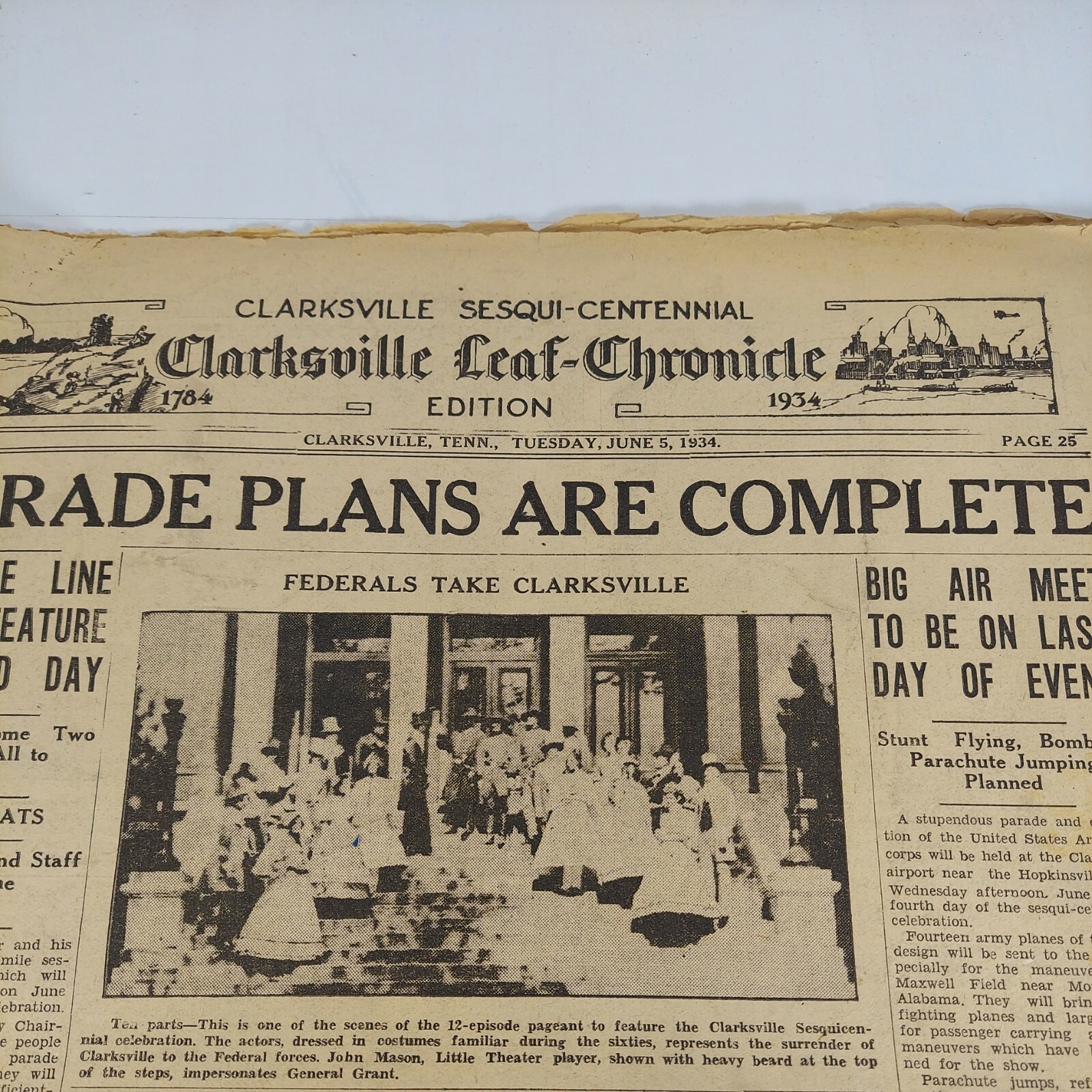 Calrksville Leaf-Chronicle Sesqui-centennial Edition June 5 1934 TN Section 3
