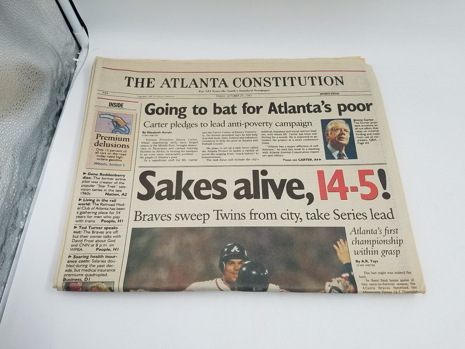 Lot of 8 – Atlanta Braves 90’s Playoff AJC Newspapers, World Series