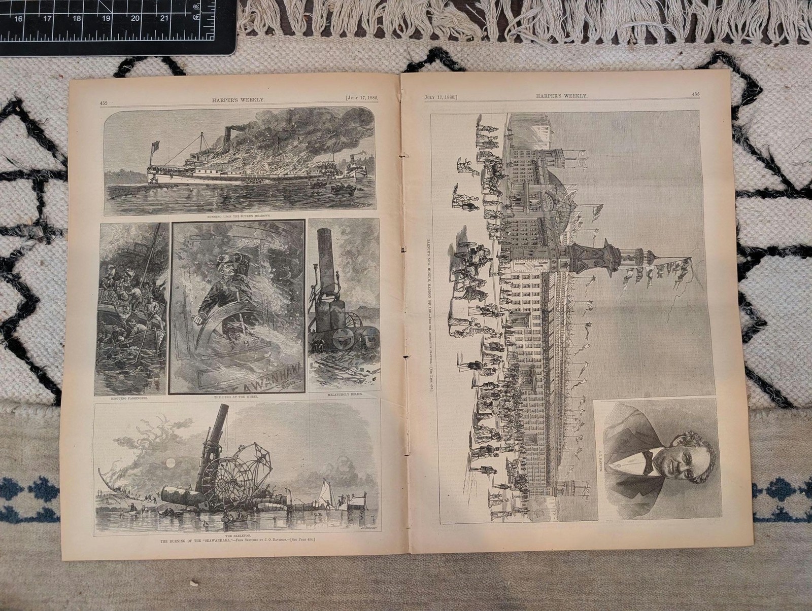 1880 Barnums Museum, A.B. Frost Regatta, Seawanhaka Fire Harpers Weekly July 17
