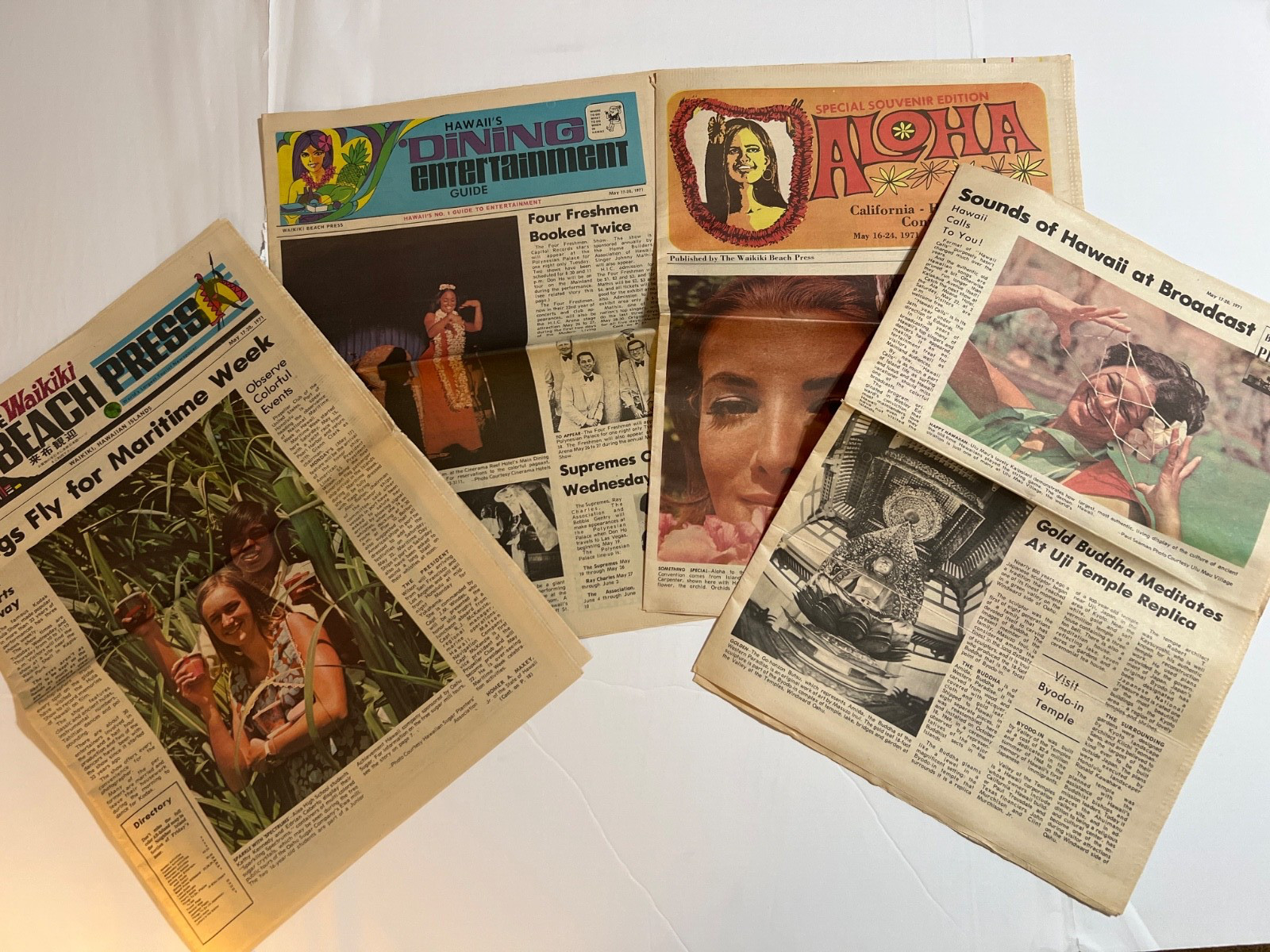 The Waikiki Beach Press Newspaper May 17,1971, Hawaii, Gold Buddha, Maritime