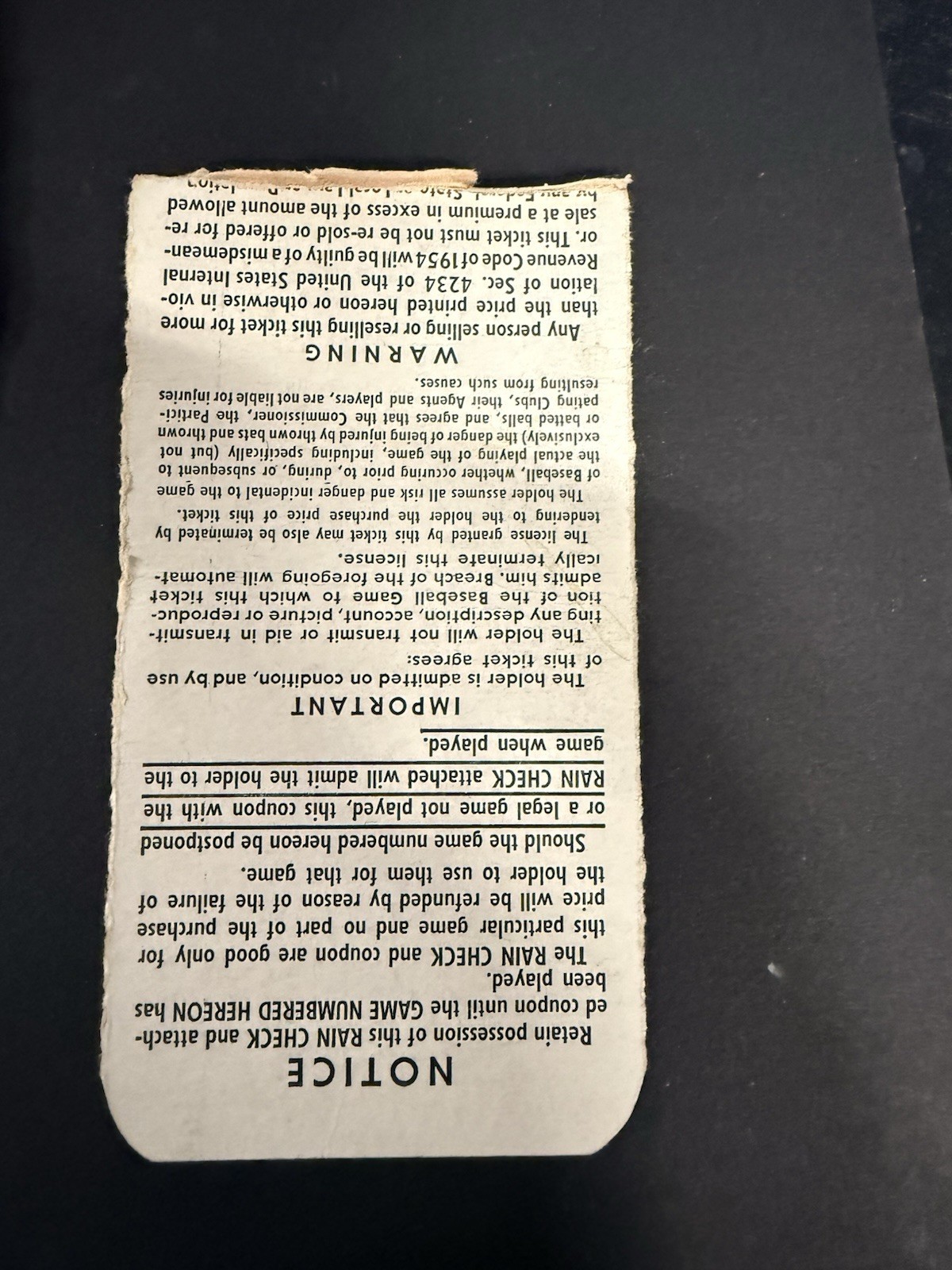 1961 World Series Game 4 Ticket Stub w Score Card Cincinnati Reds NY Yankees