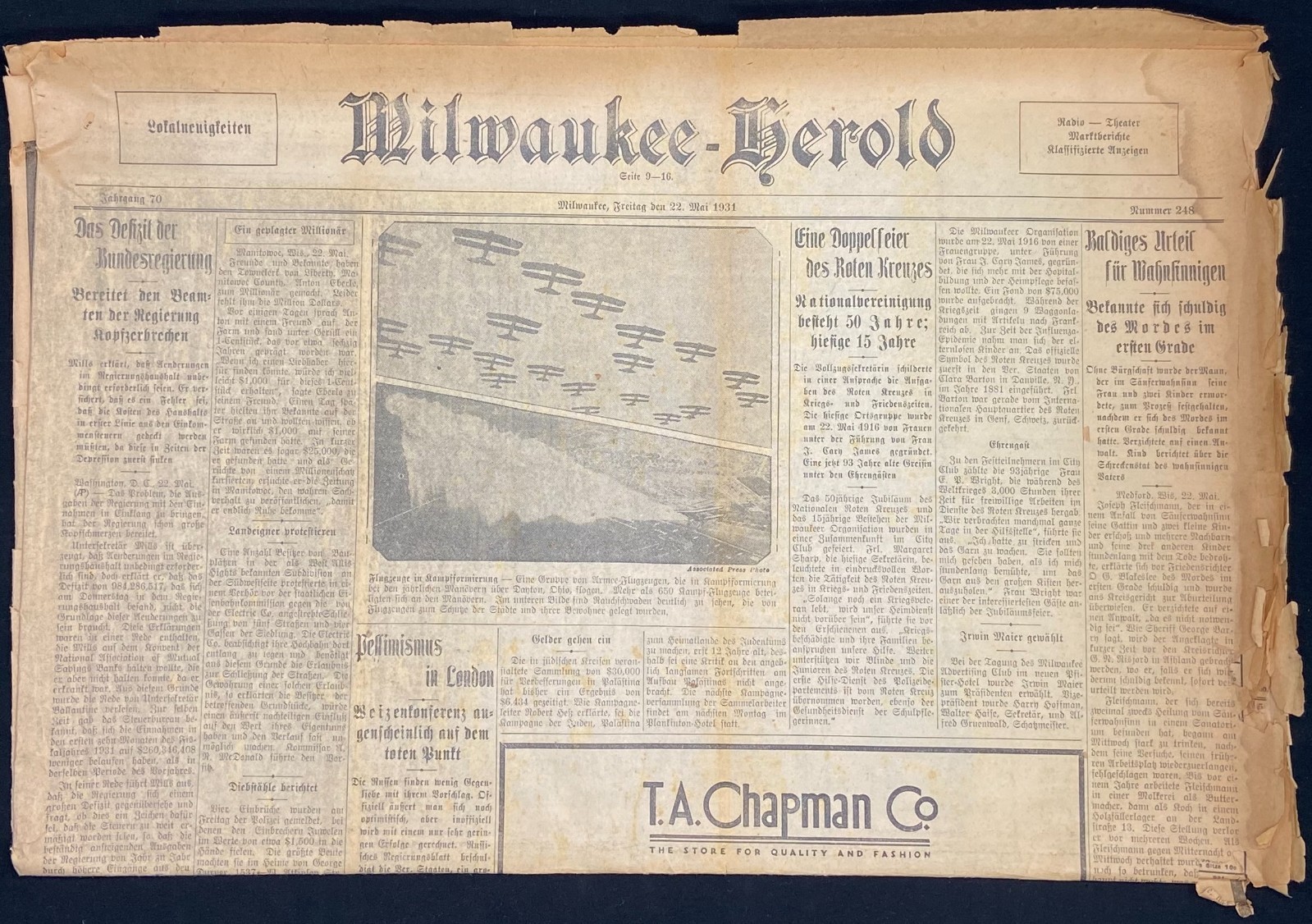 MILWAUKEE-HEROLD – May 22, 1931 – German-language newspaper – Wisconsin