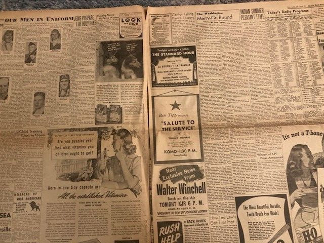 Seattle Post Intelligencer September 1943 Pictorial Review Invasion of Italy WW2