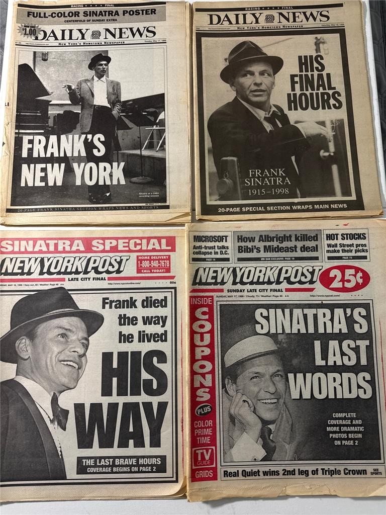 FRANK SINATRA New York Post and NY Daily News May 16, 17, 1998 Frank’s Death
