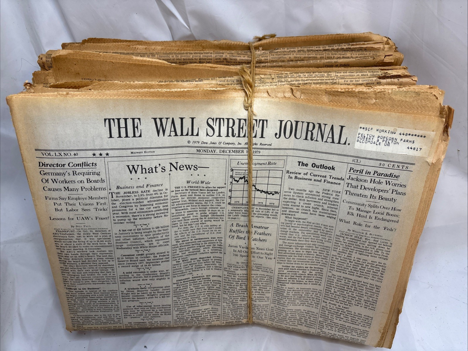 Wall Street Journal Lot Of 36 Newspaper Issues 1979 & 1980 Iran Crisis Articles