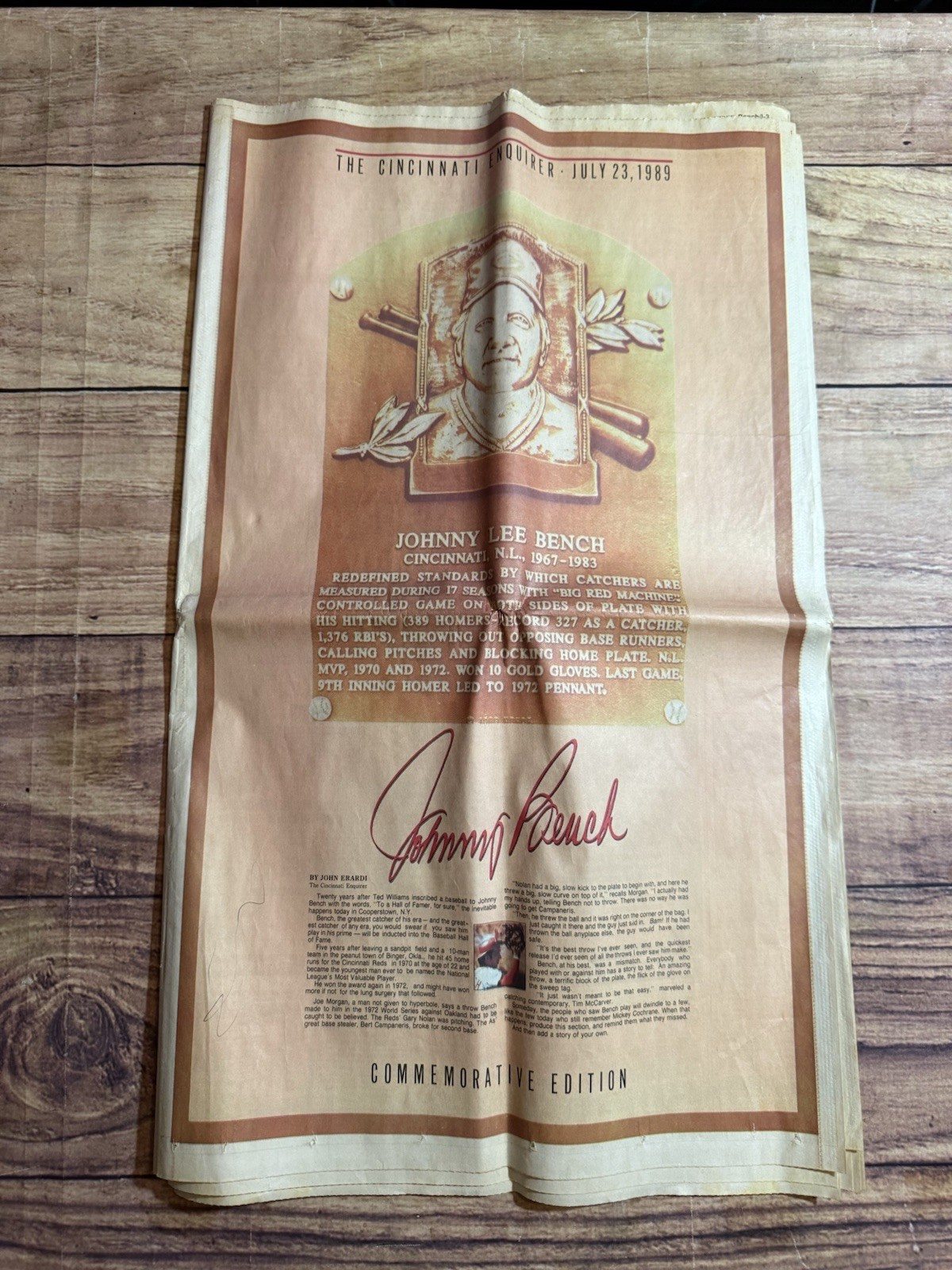 Cincinnati Reds Newspaper Lot Of 3 Cincinnati Enquirer Johnny Bench 1989 Rose 85