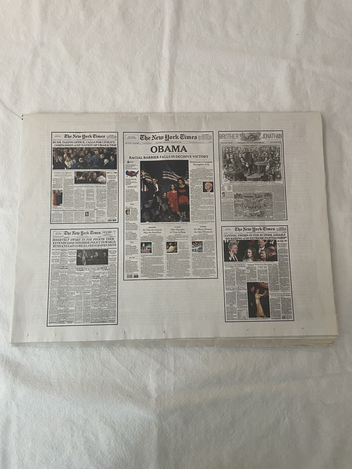 2008 New York Times Obama Rare Commemorative Edition Newsprint Set of 2 Superb!!
