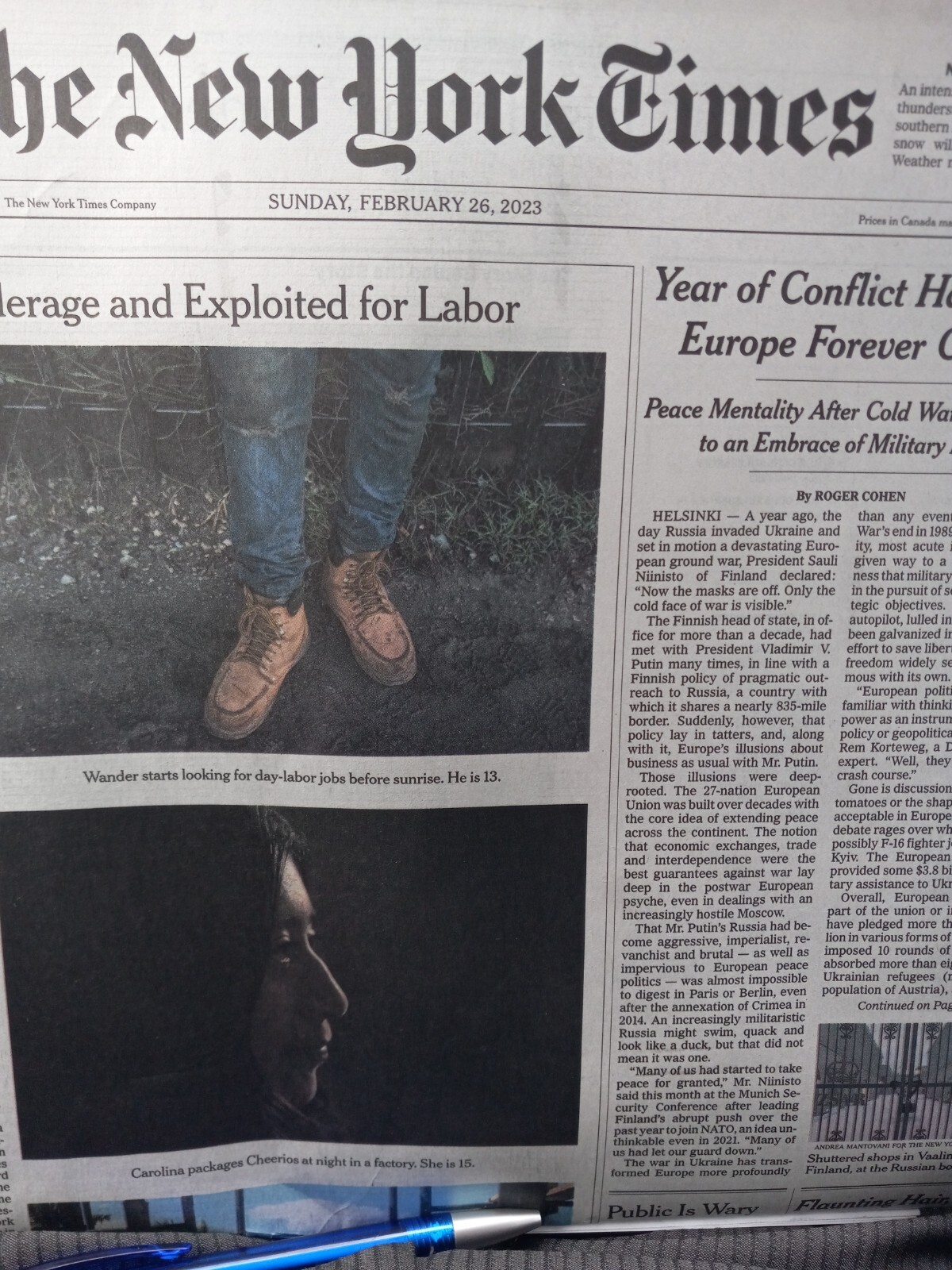 The New York Times Sunday February 26 2023 Year Of Conflict Has Left Europe…