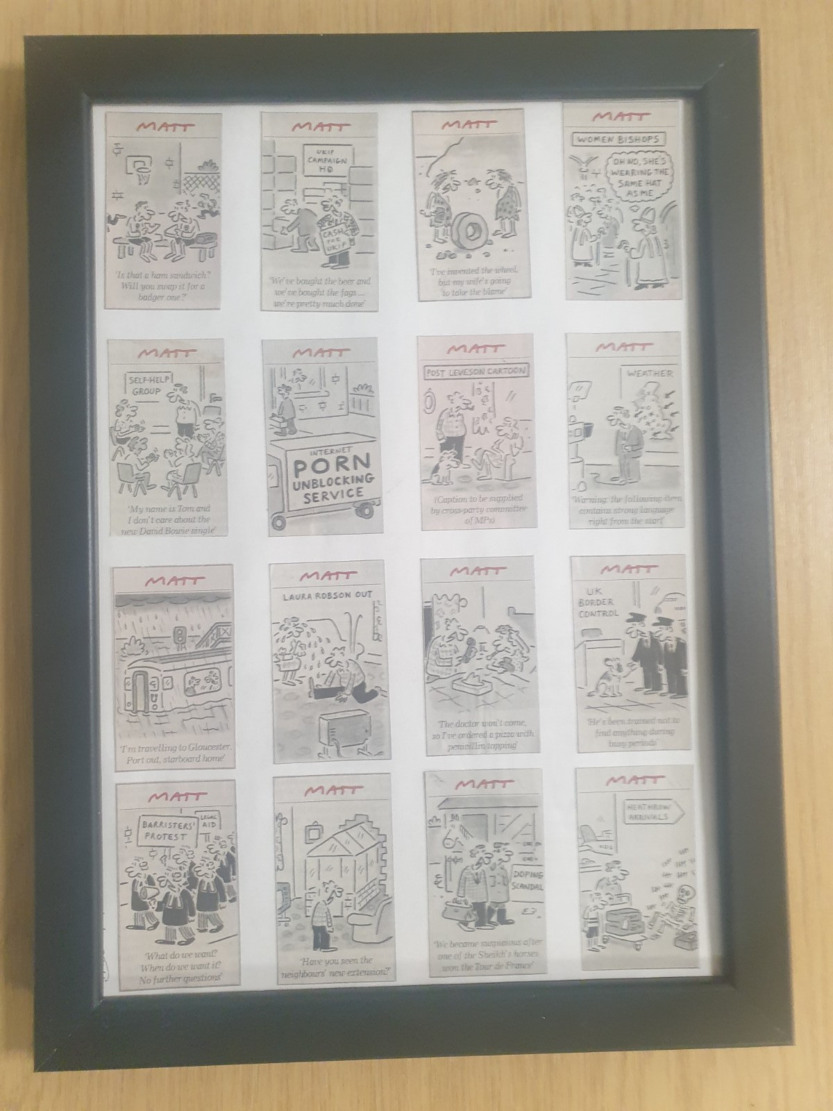 Matt daily telegraph newspaper cartoon framed (L)